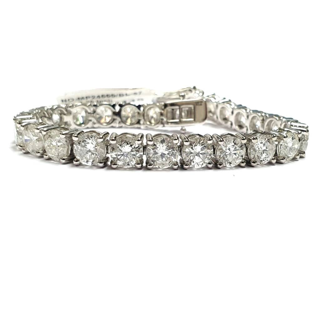 26.28CT ROUND DIAMOND PLATINUM TENNIS BRACELET - WGI CERTIFIED