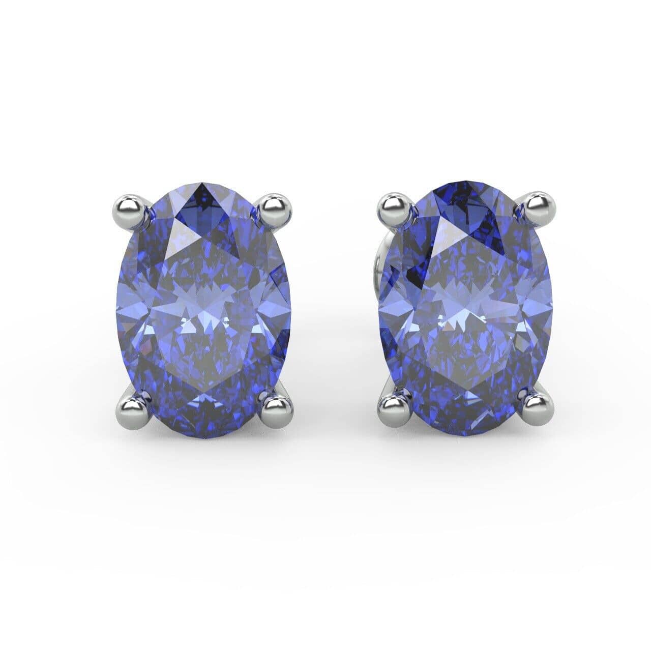 Special Offer...3.00ct AAA Quality Oval Cut Tanzanite Stud Earring White Gold