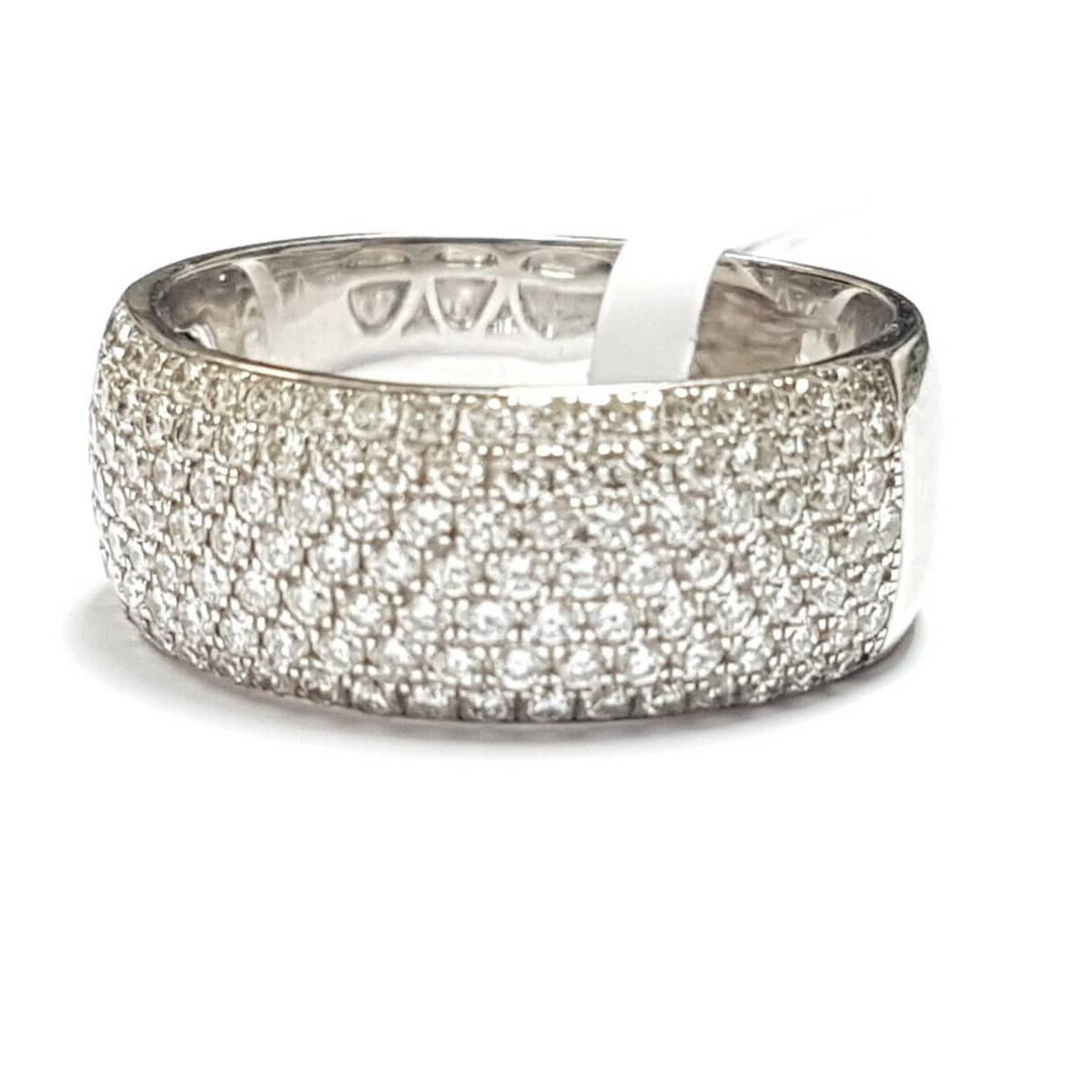 2.00ct Multi Row Diamond Half Eternity Ring in Heavy 18k White Gold