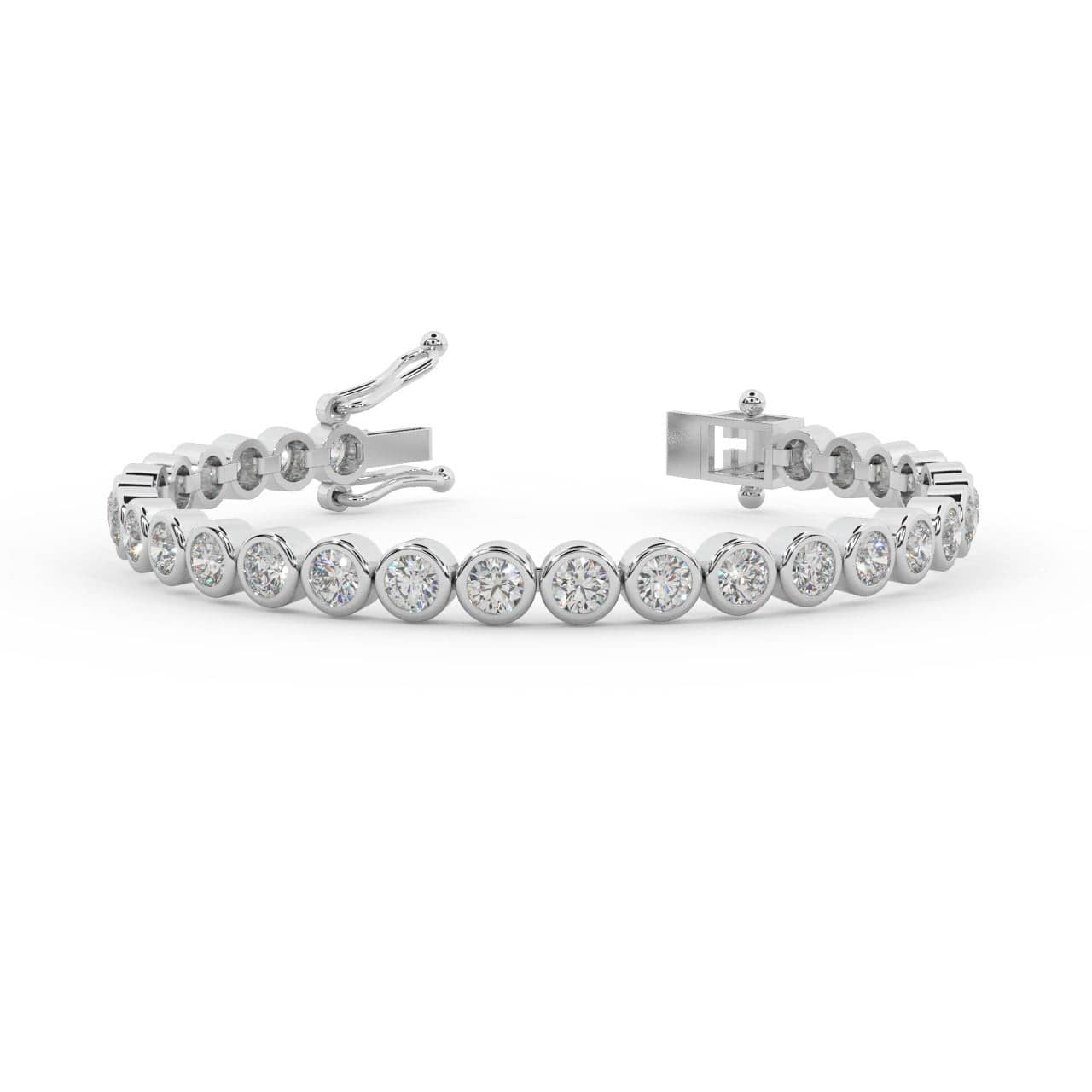 3CT ROUND DIAMOND BEZEL SET BRACELET IN HALLMARKED GOLD