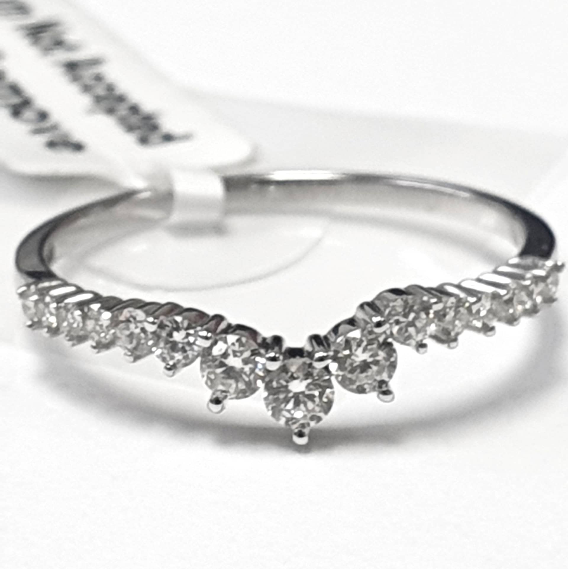 NATURAL ROUND DIAMOND CLAW SET DESIGNER HALF ETERNITY RING IN WHITE GOLD-0.50 CARAT