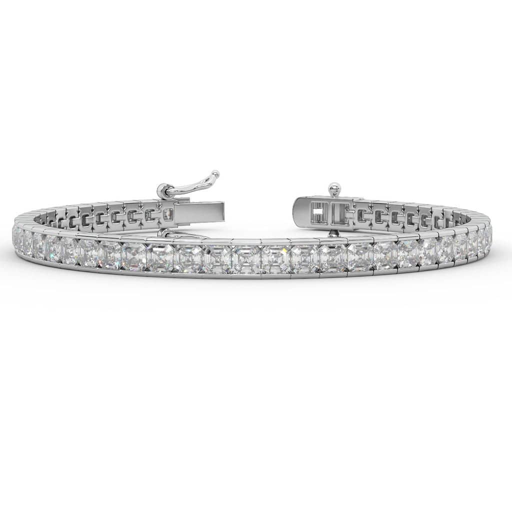 ASSCHER DIAMOND TENNIS BRACELET FOR WOMENS IN 18K GOLD
