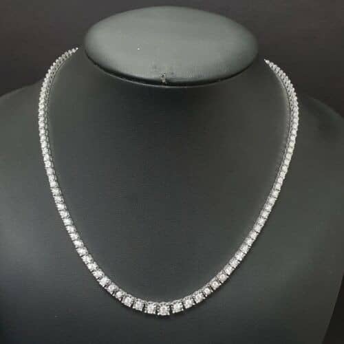 5.00 CT NATURAL ROUND DIAMOND ILLUSION NECKLACE HALLMARKED IN 9K WHITE GOLD