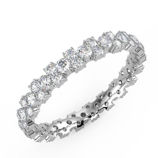 1.50 CT NATURAL DIAMOND FULL ETERNITY RING, WOMEN'S WEDDING RING, 18K WHITE GOLD DIAMOND ETERNITY RING
