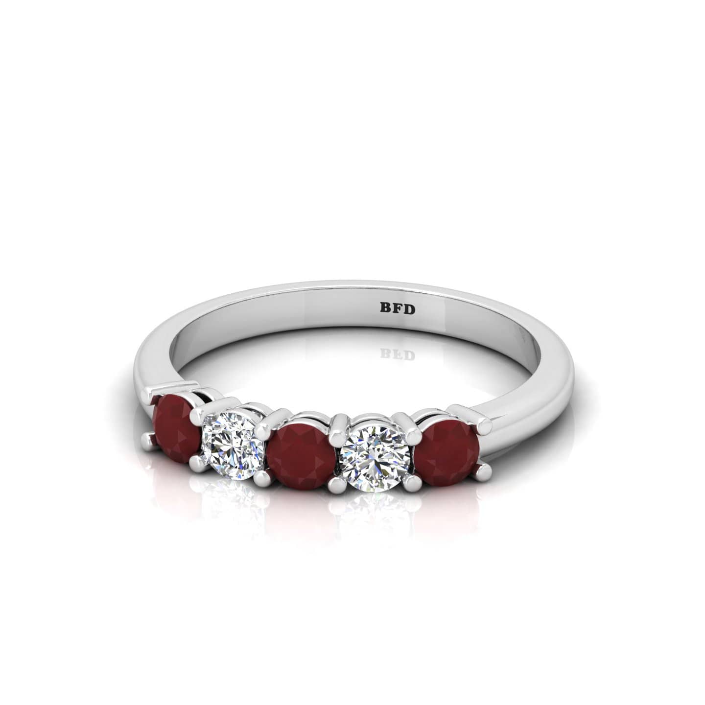0.50Ct 4 Prong Setting Round Diamond Half Eternity Ring In Gold & Platinum