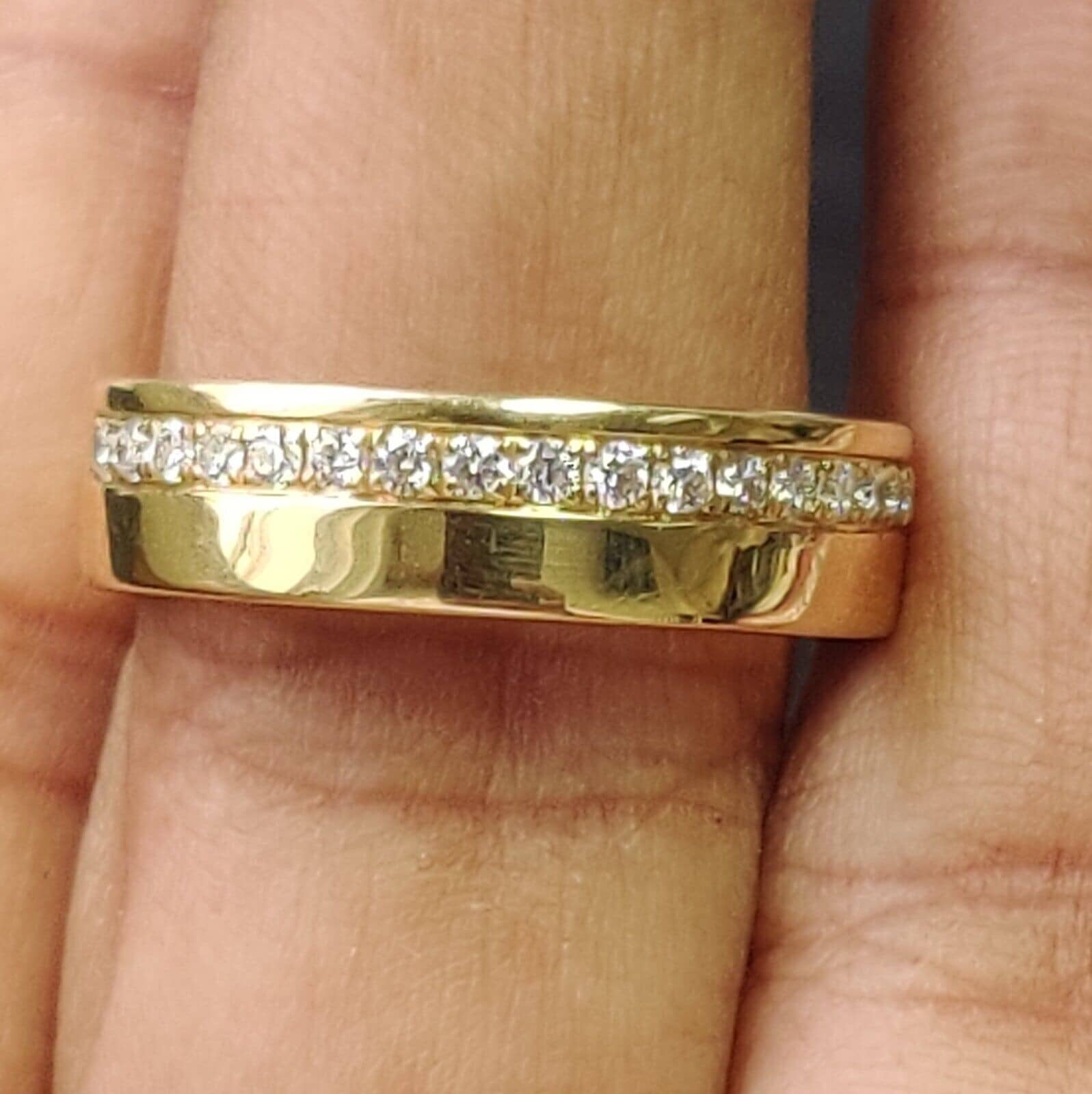 MEN'S 0.50Ct ROUND DIAMOND PAVE SET HALF ETERNITY BAND IN 18K YELLOW GOLD
