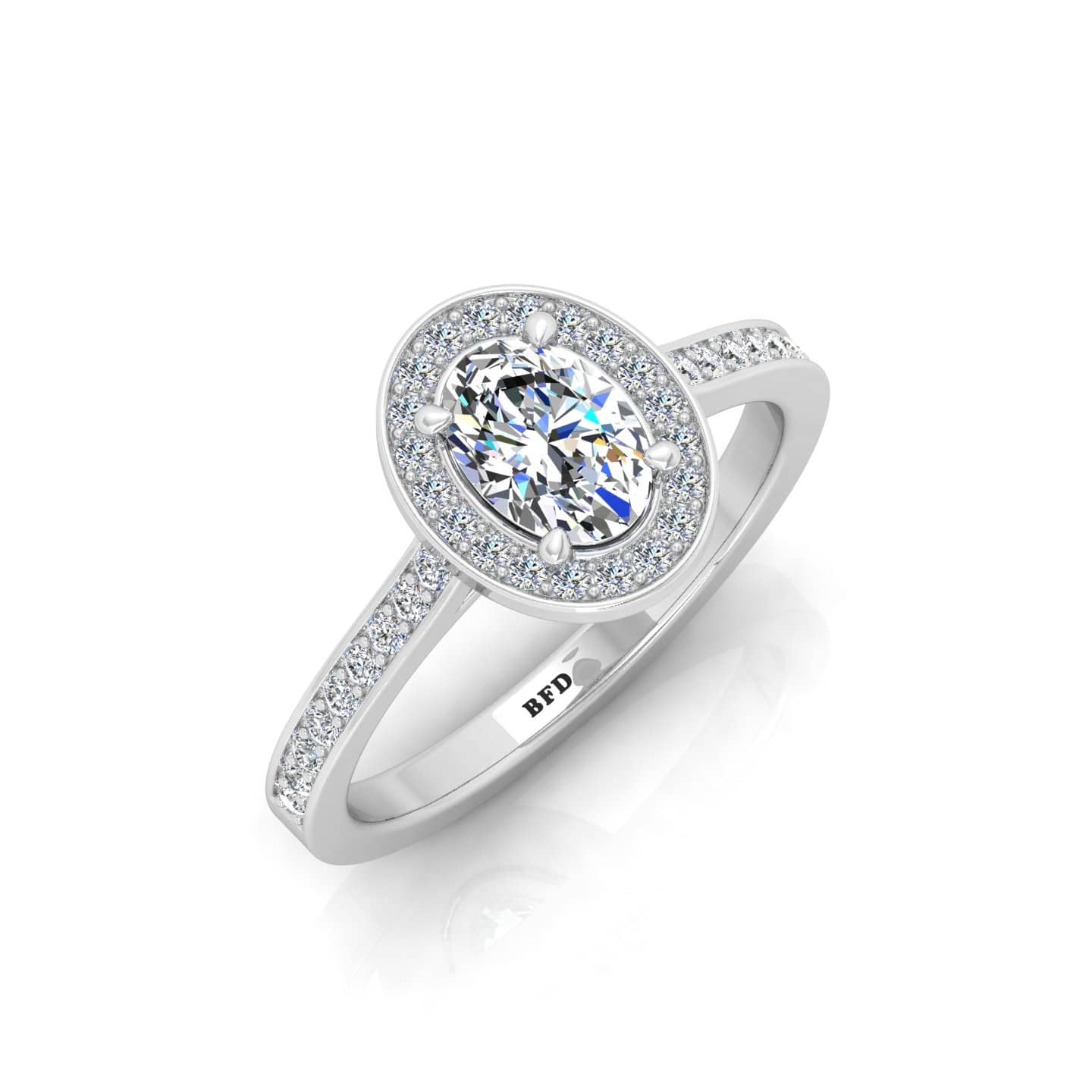 BEST OFFER ! 1.00 CT NATURAL OVAL CUT & ROUND DIAMOND HALO ENGAGEMENT RING