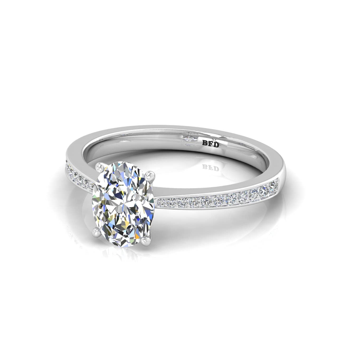 F/VS1 QUALITY 0.60 CT OVAL CUT DIAMOND ENGAGEMENT RING MADE IN GOLD & PLATINUM