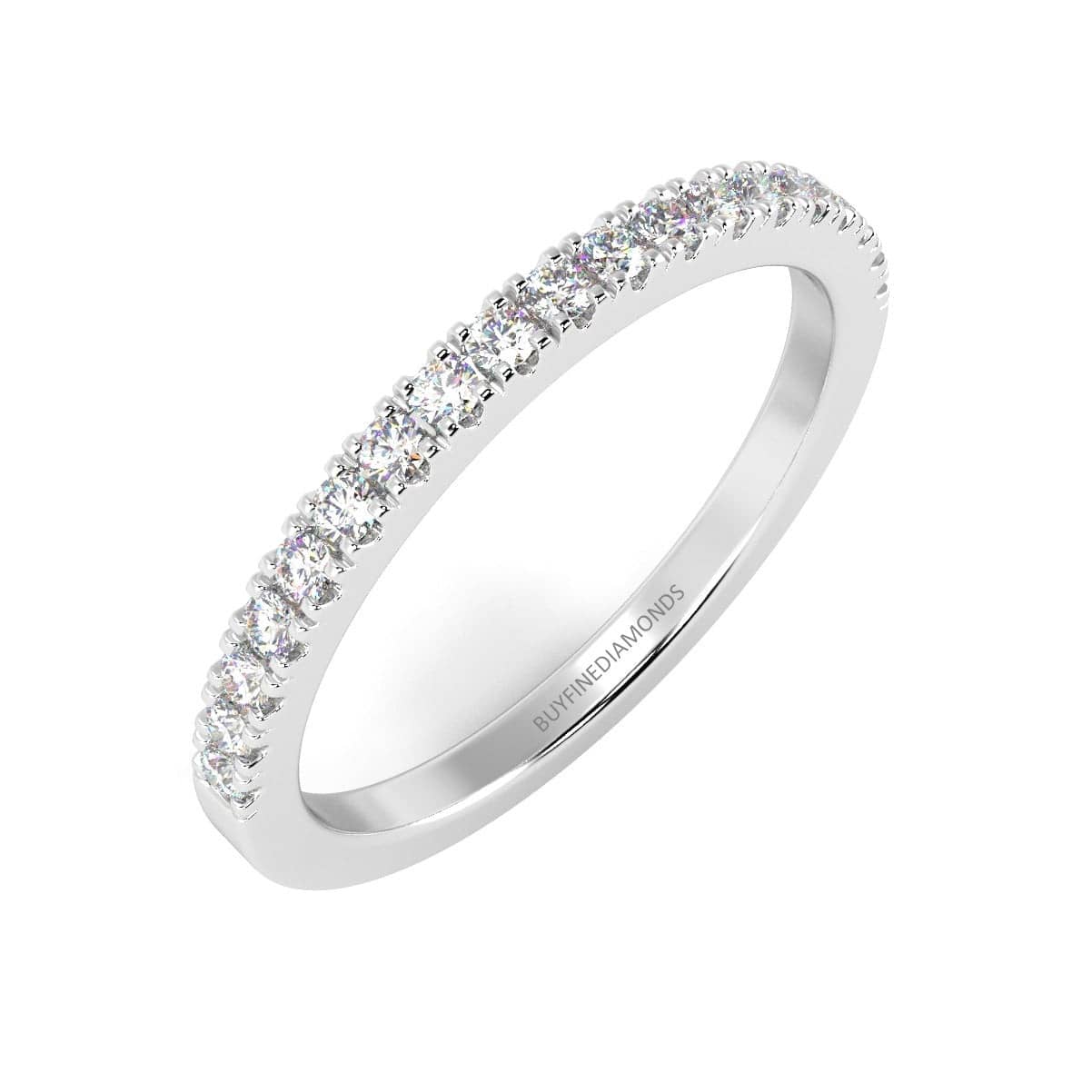 0.15CT ROUND DIAMOND MICRO PAVE SET HALF ETERNITY RING IN WHITE , YELLOW, ROSE GOLD