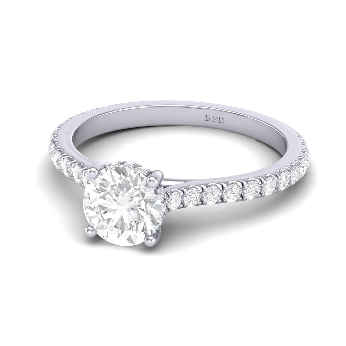 Classic Round Diamond Hidden Halo Engagement Ring