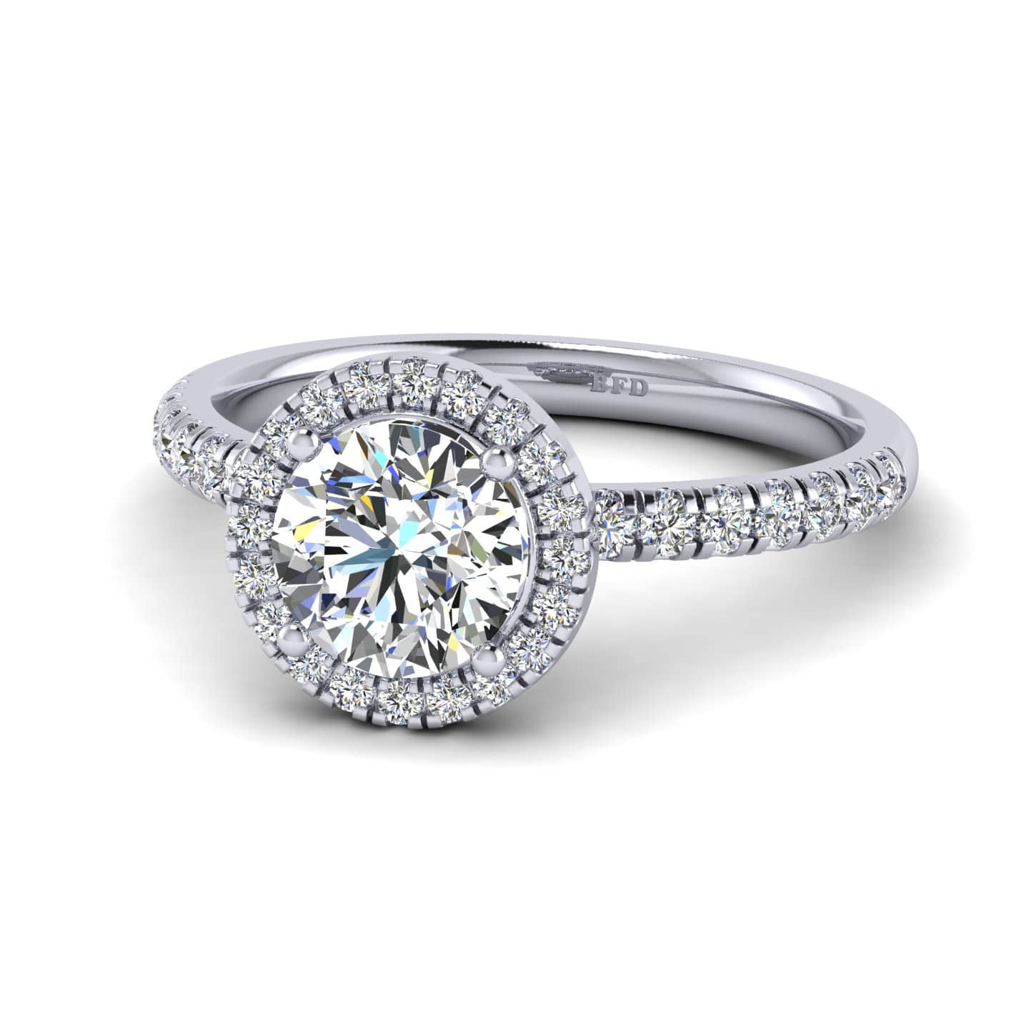 Classic Round Halo Diamond Engagement Ring