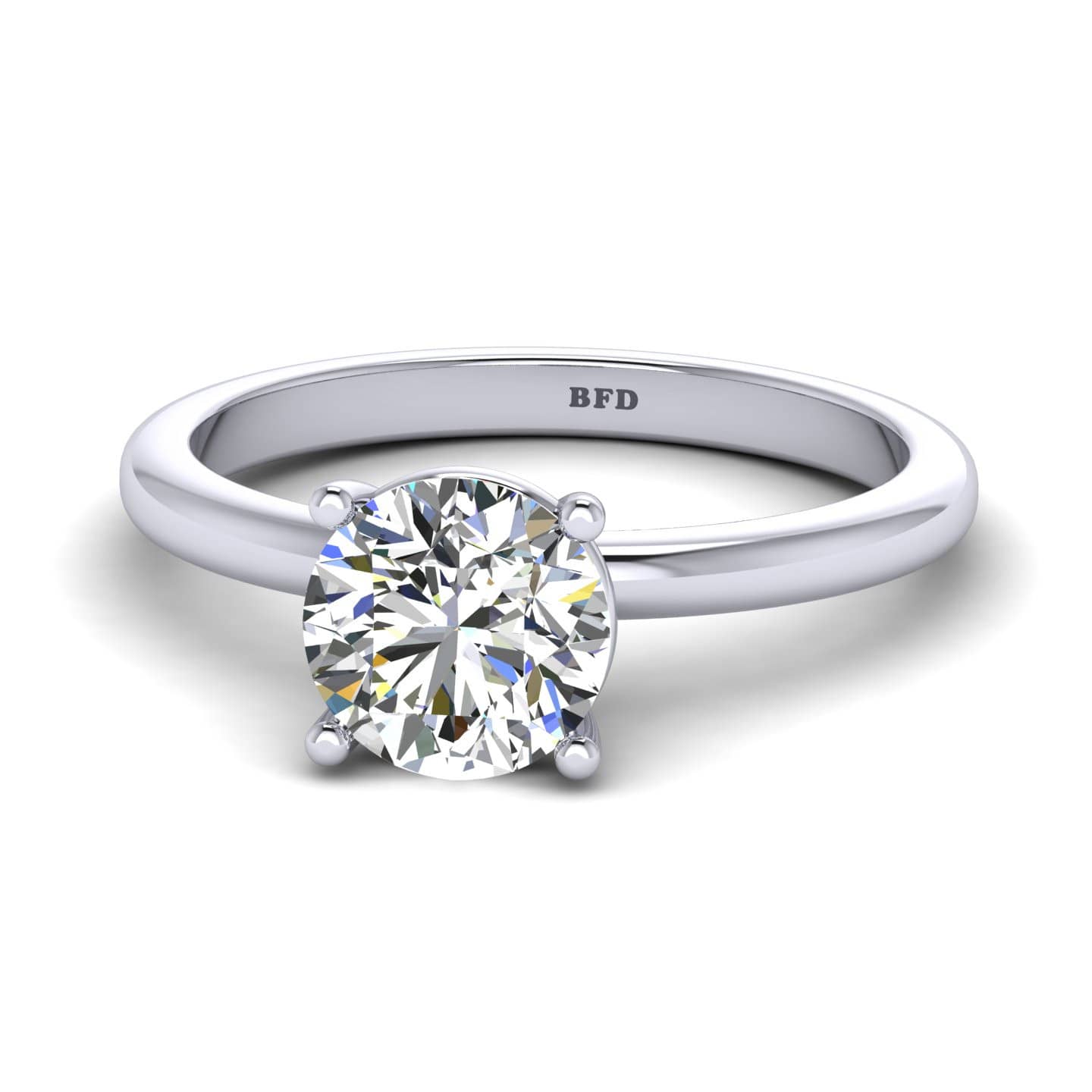 Comfort Fit Round Diamond Solitaire Engagement Ring