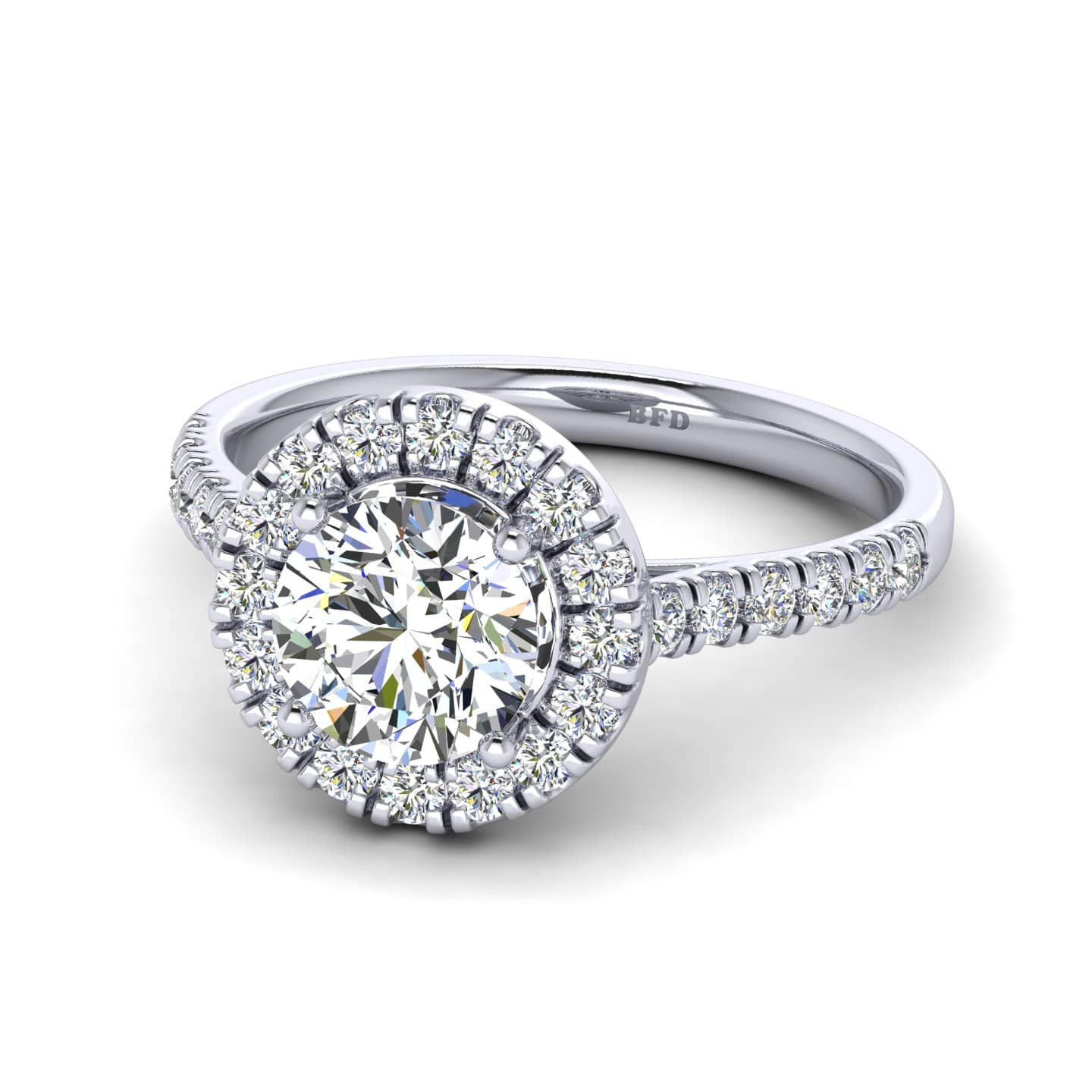 Petite Round Diamond Halo Engagement Ring