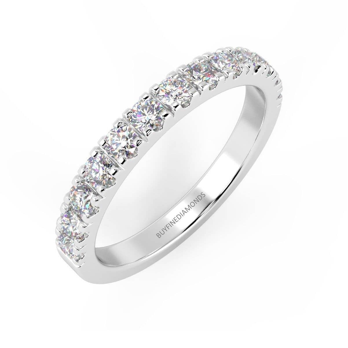 PLATINUM D/VS ROUND DIAMOND MICRO PAVE SET HALF ETERNITY RING 1.6MM - 3.5MM