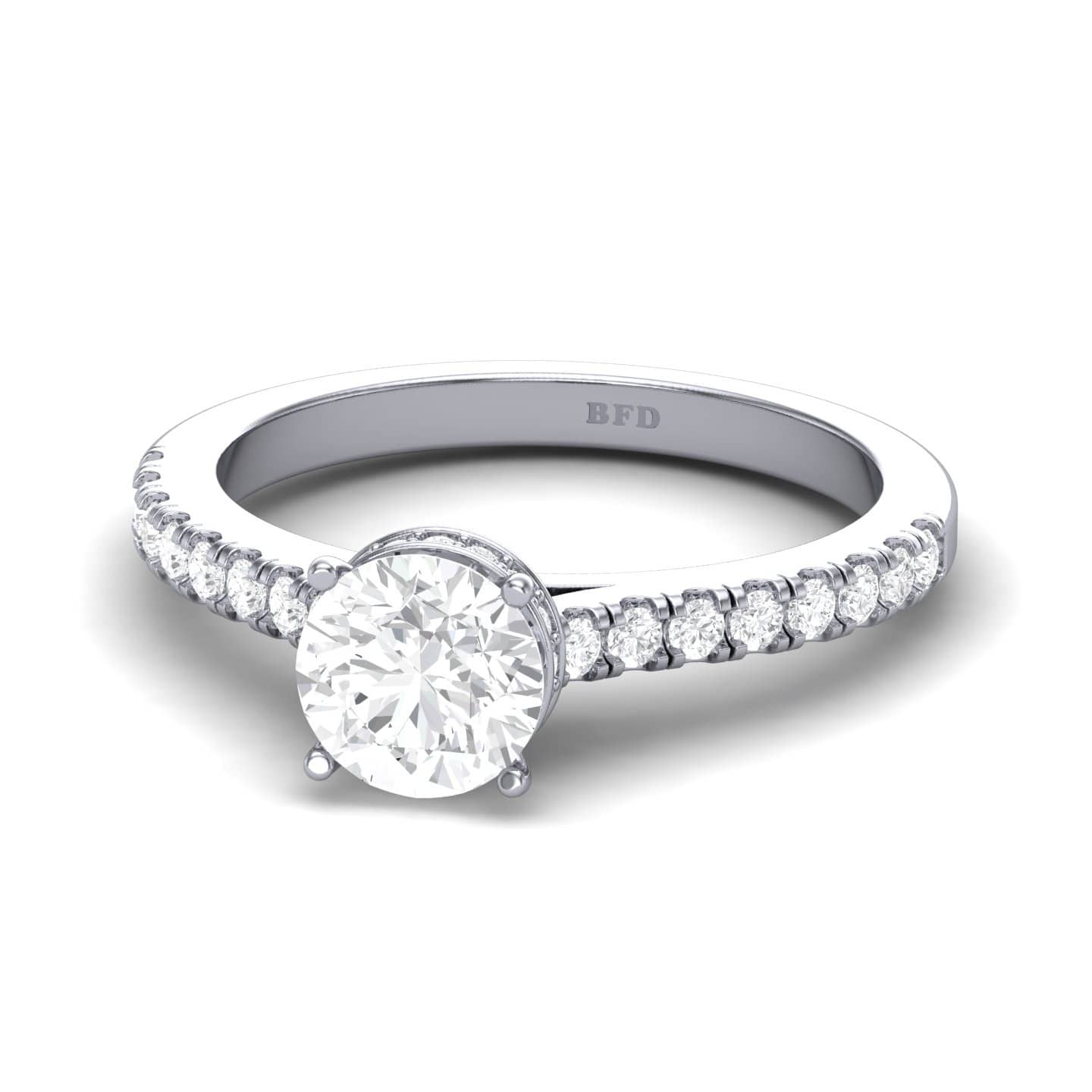 Elegant Round Diamond Hidden Halo Engagement Ring