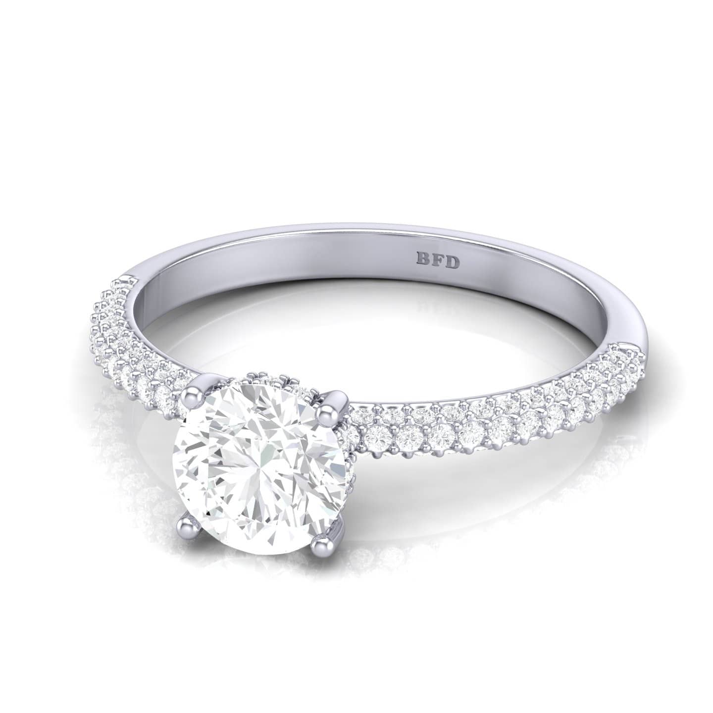 Stunning Round Diamond Hidden Halo Engagement Ring