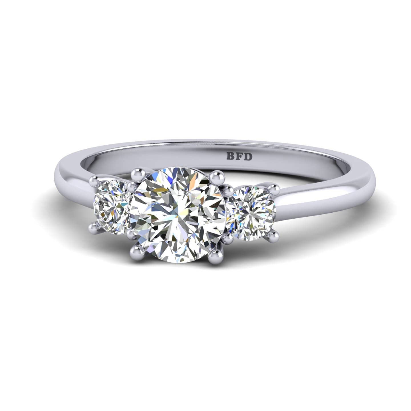 Three Stone Round Diamond Engagement Ring