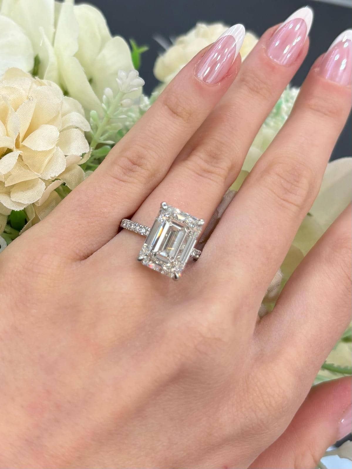 Radiant Cut Diamond Secret Hidden Halo Engagement Ring