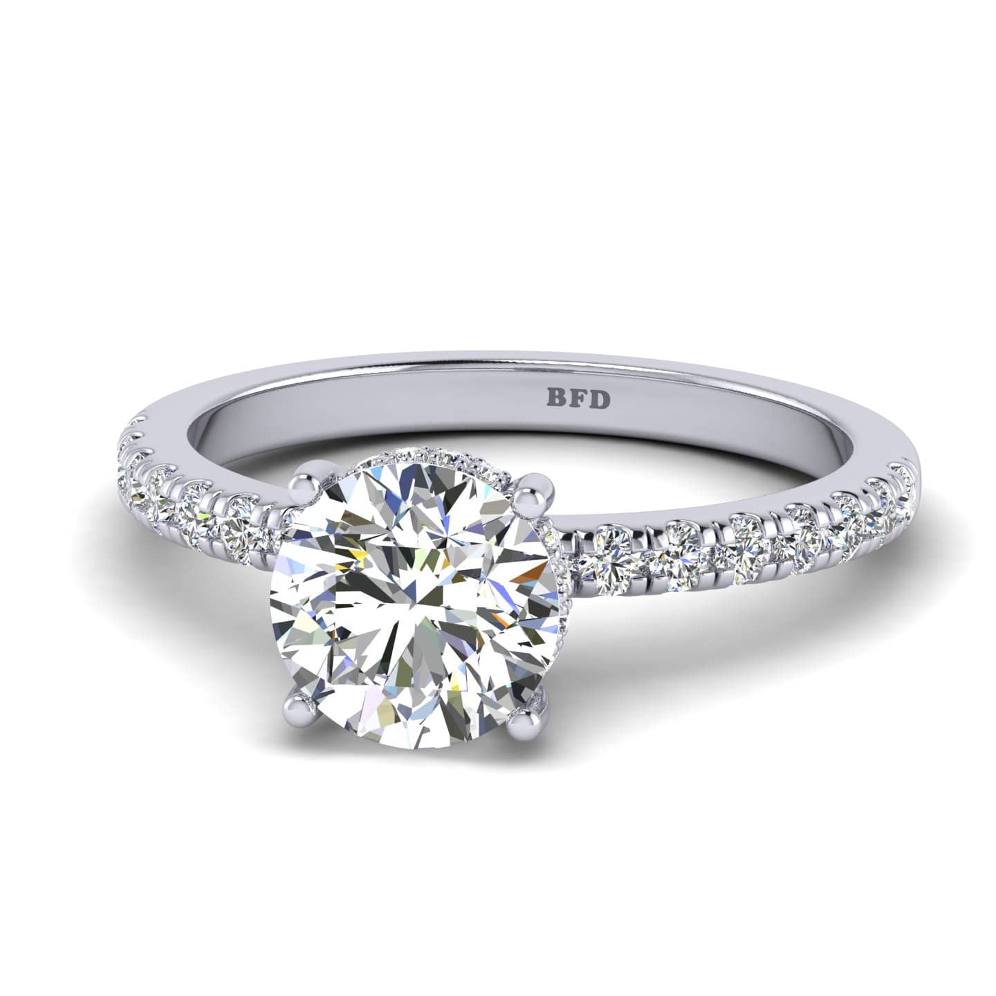Gorgeous Round Diamond Hidden Halo Engagement Ring