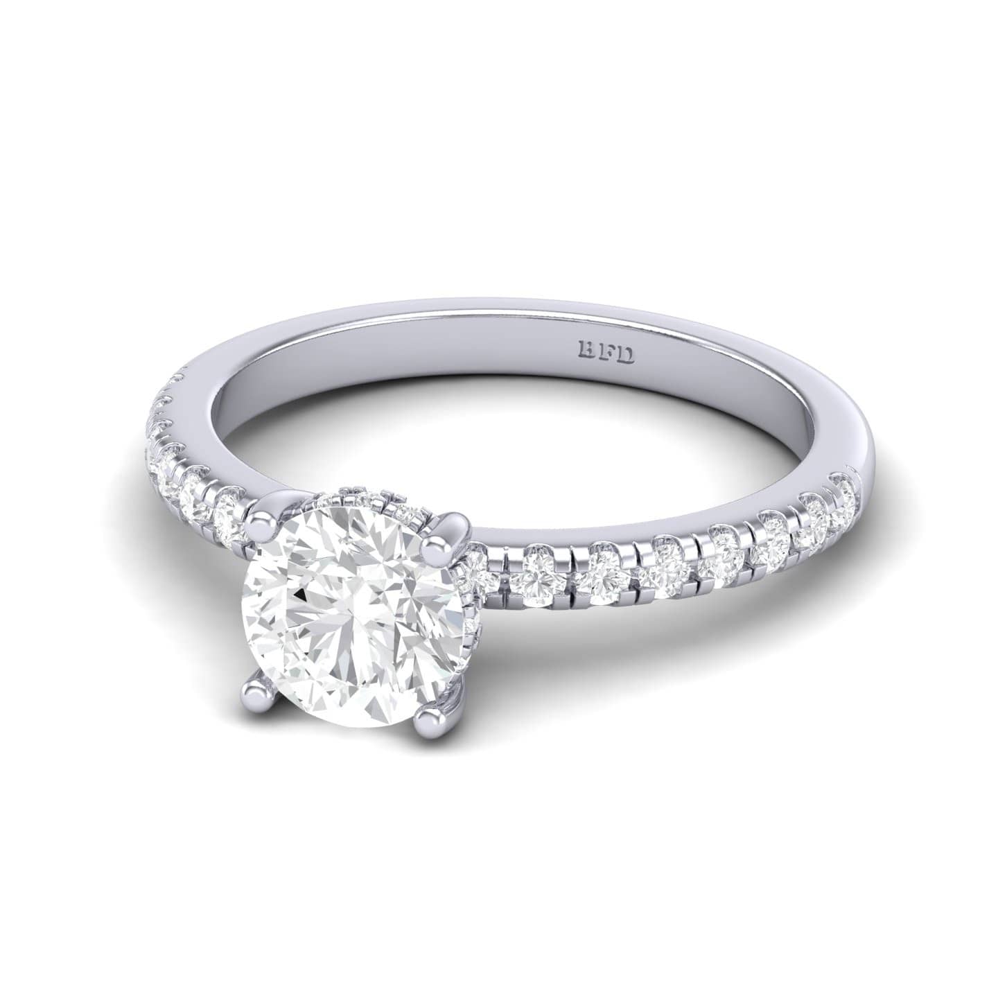 Petite Round Diamond Hidden Halo Engagement Ring