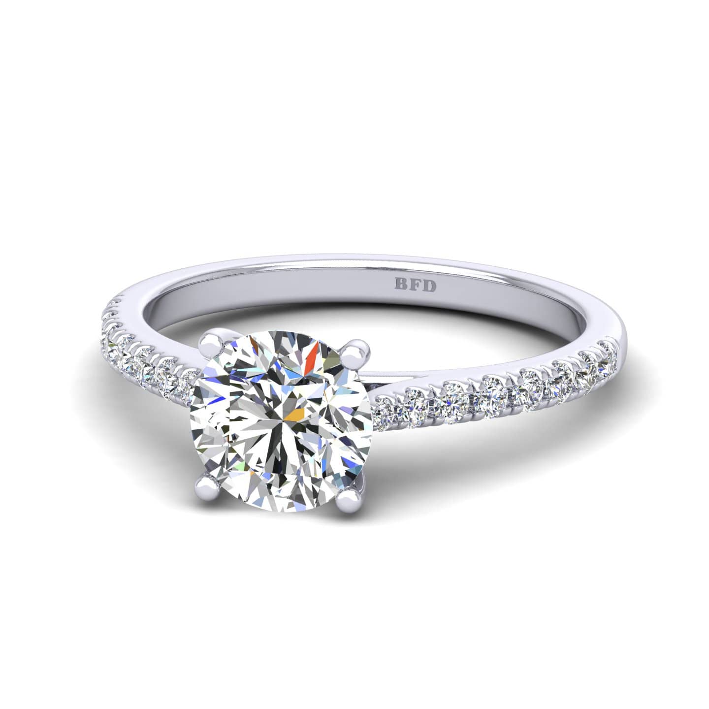 Round Diamond Open Basket Claw Set Engagement Ring
