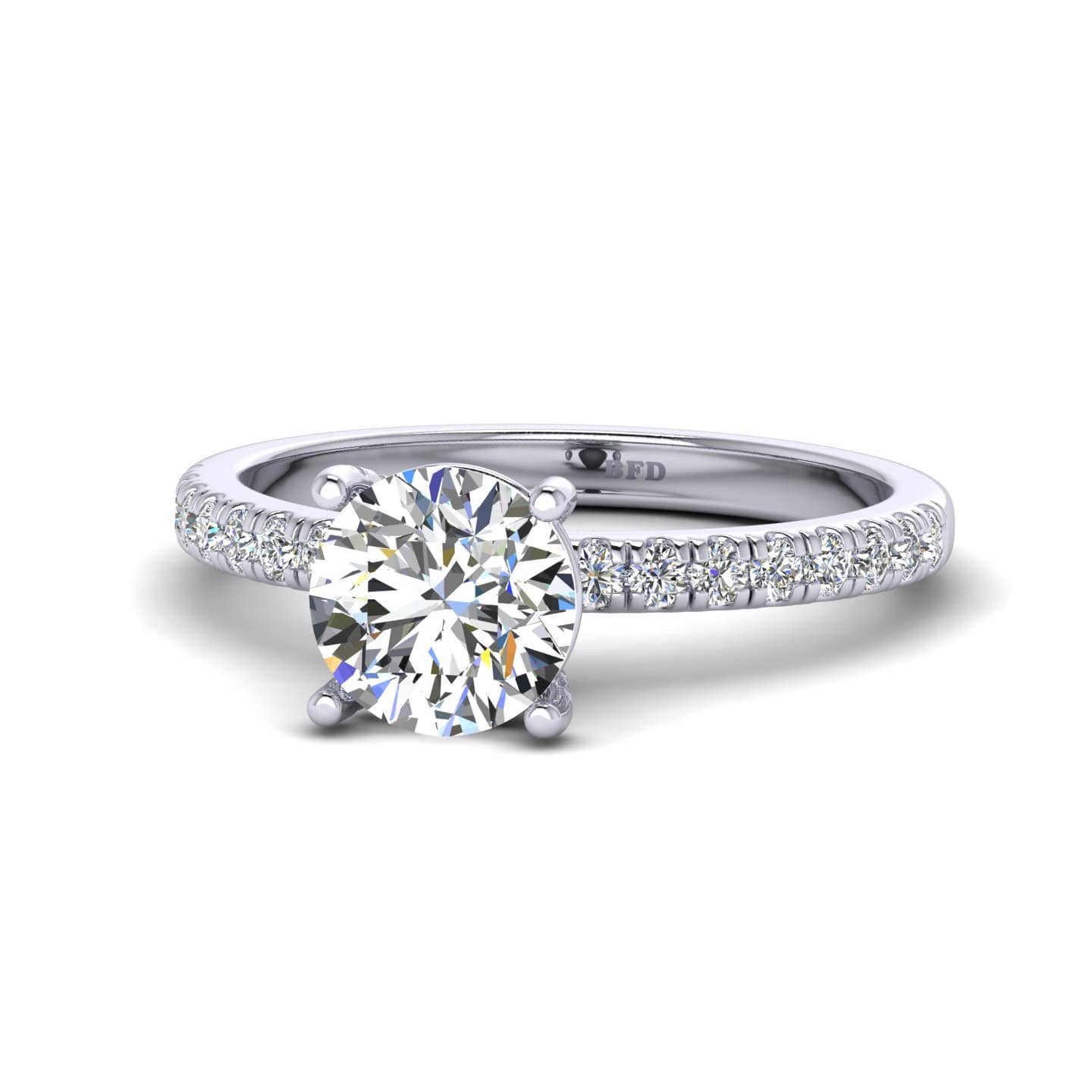 Round Diamond Hidden Accents Engagement Ring
