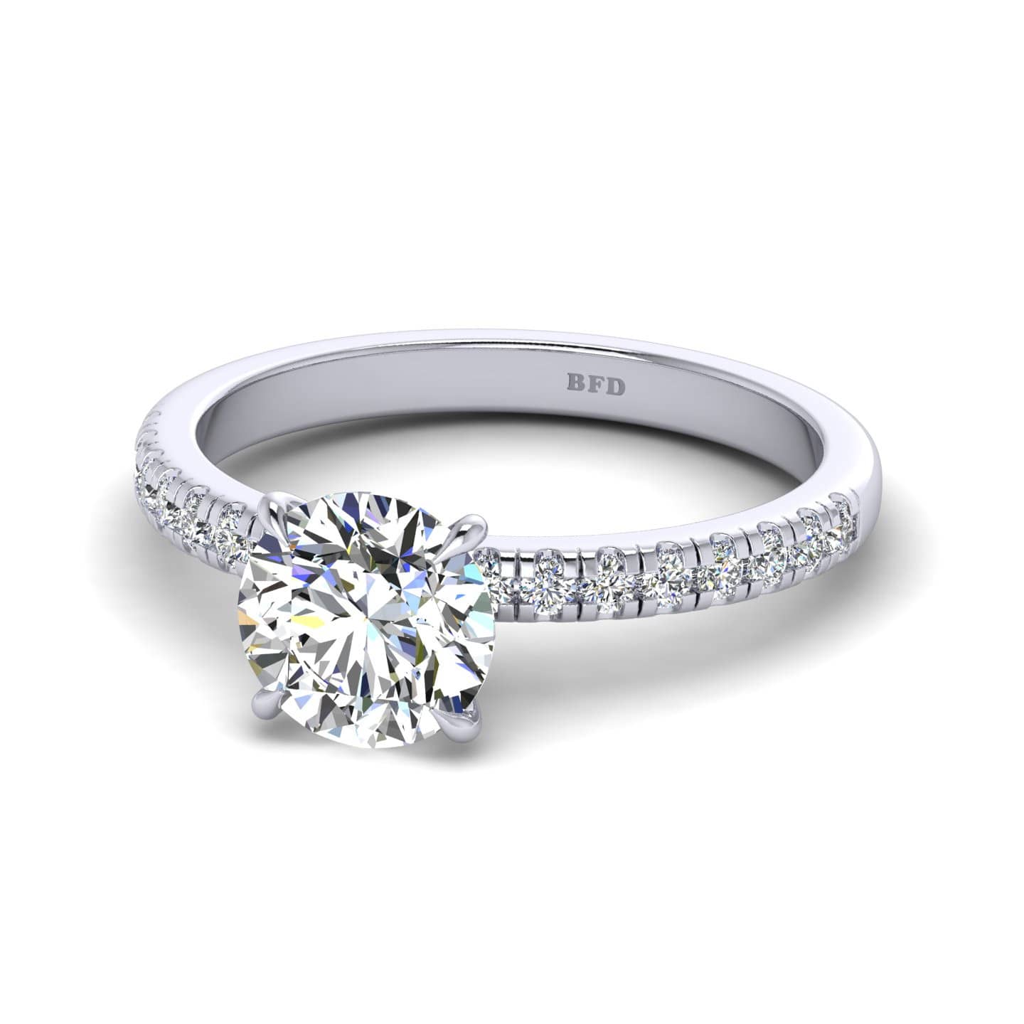 Round Diamond Delicate Claw Set Engagement Ring