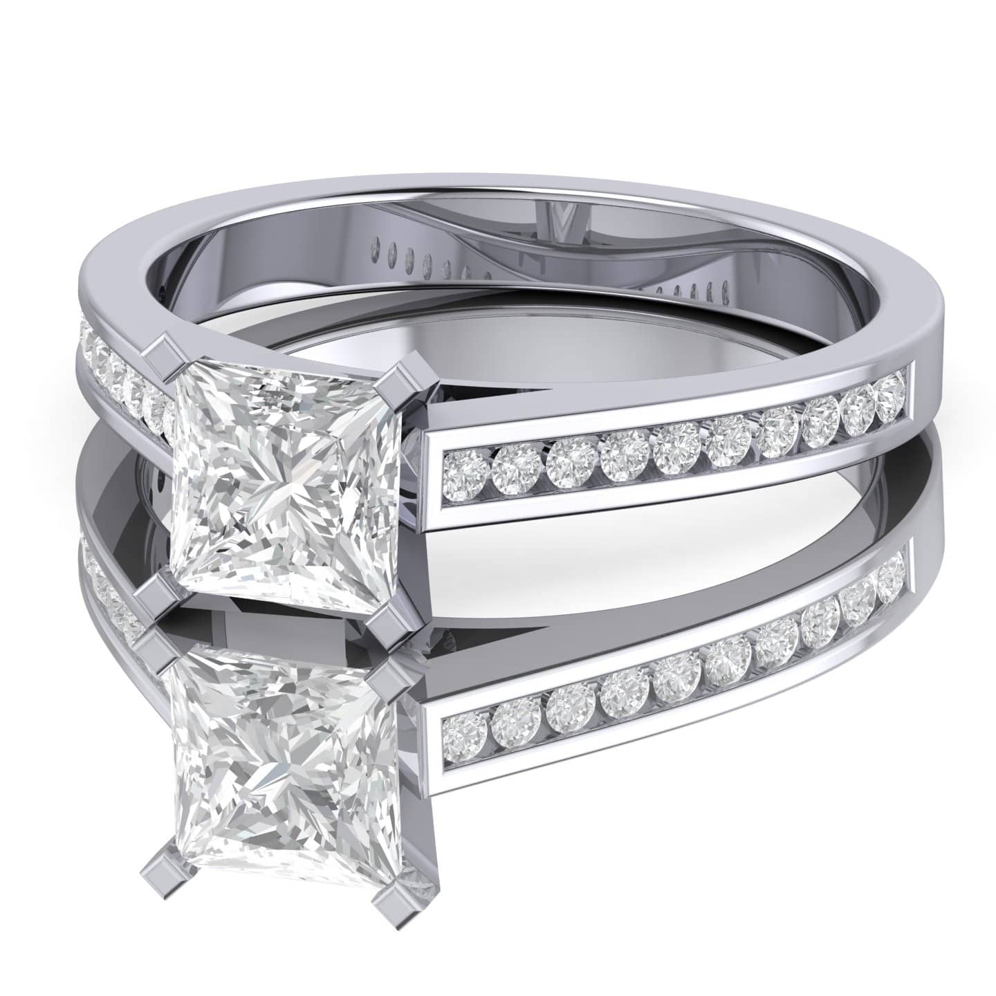 Classic Princess Diamond Channel Set Engagement Ring