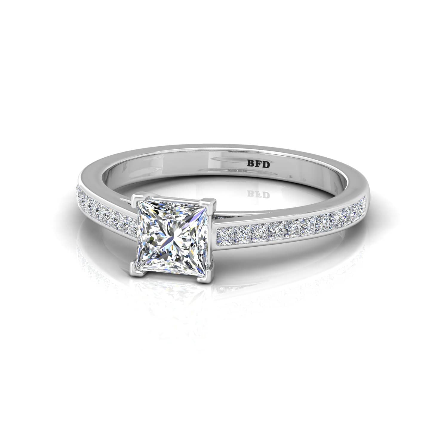 Princess Diamond Channel Set Engagement Ring