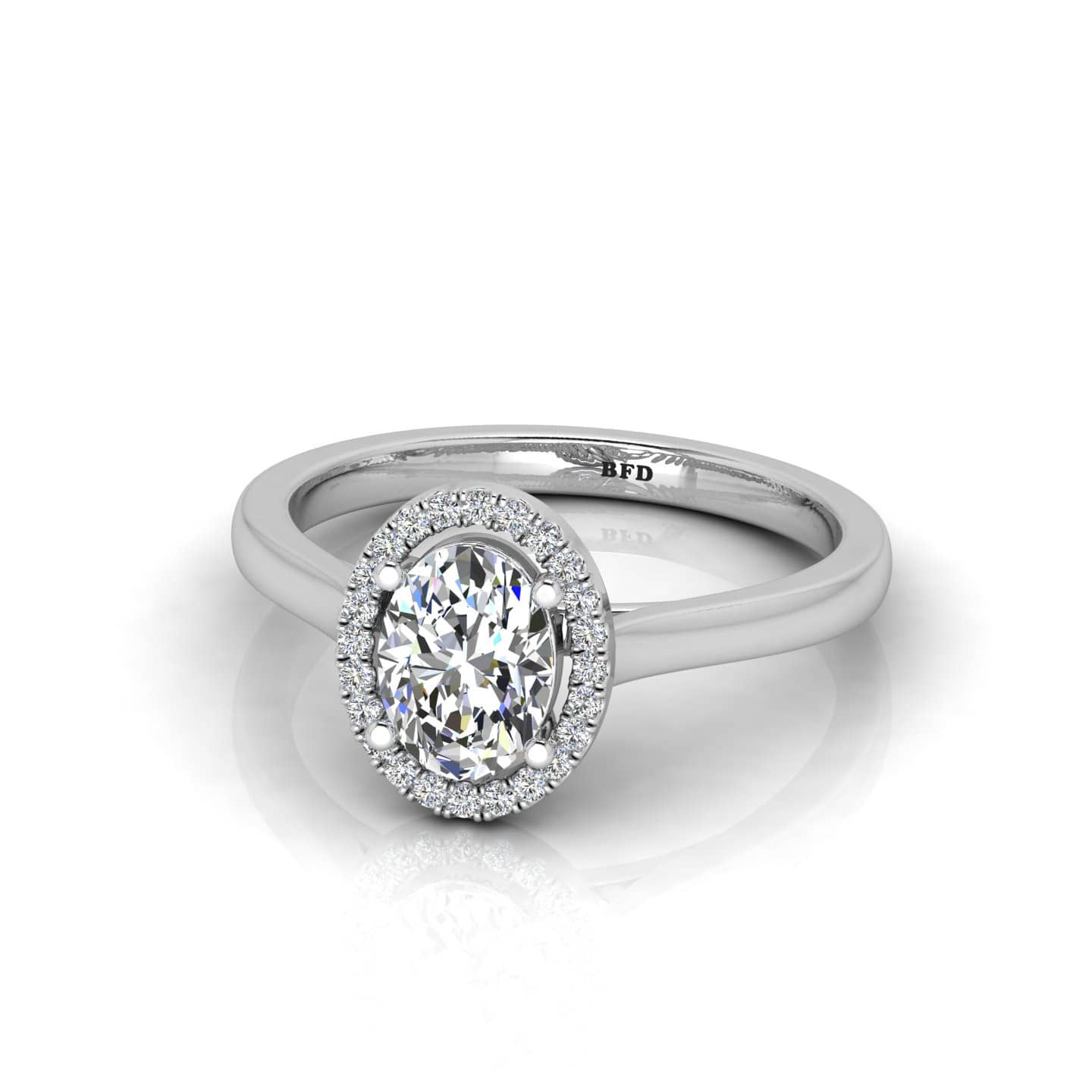 Oval Diamond halo Engagement Ring