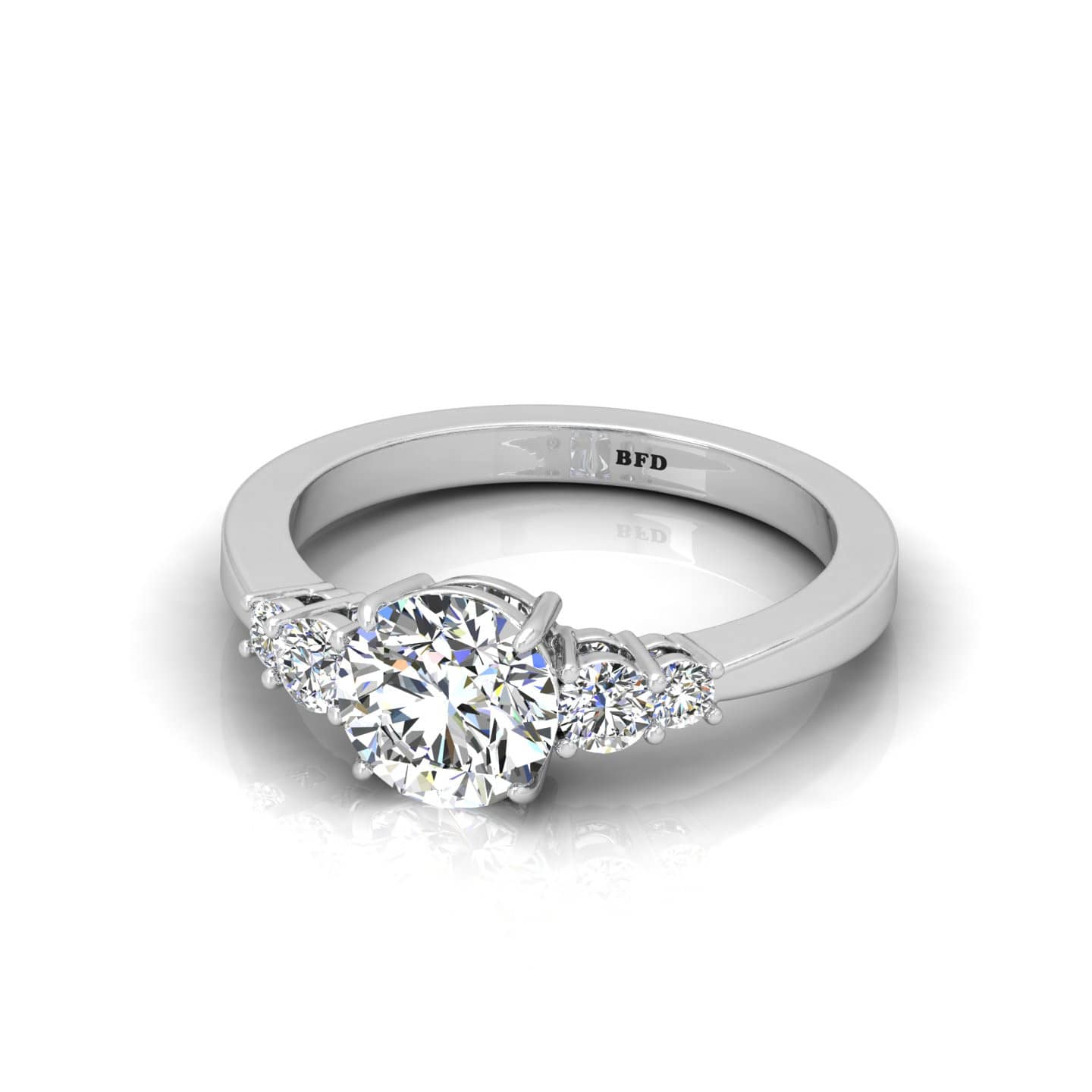 Round Diamond Five Stone Engagement Ring