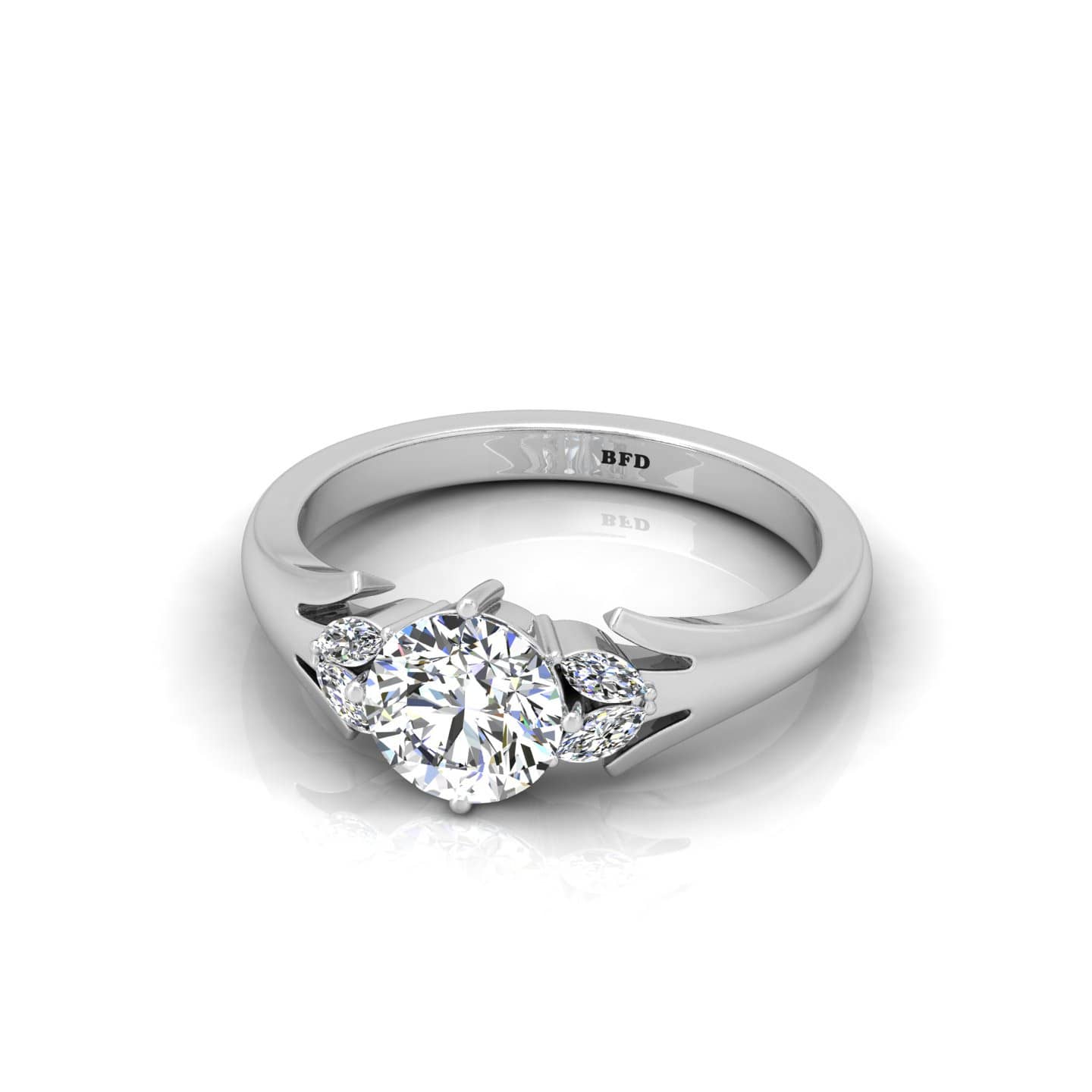 Round Diamond Designer Five Stone Engagement Ring