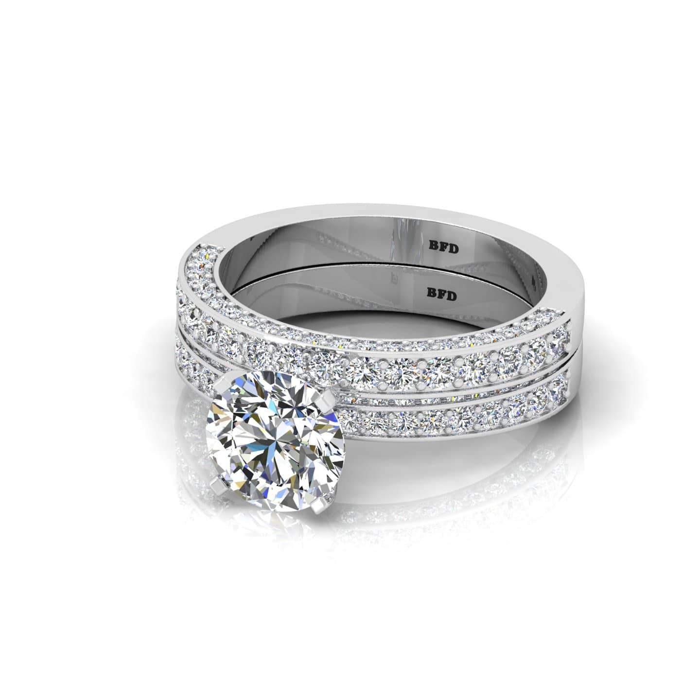 Round Dimond Bridal Set Engagement Ring