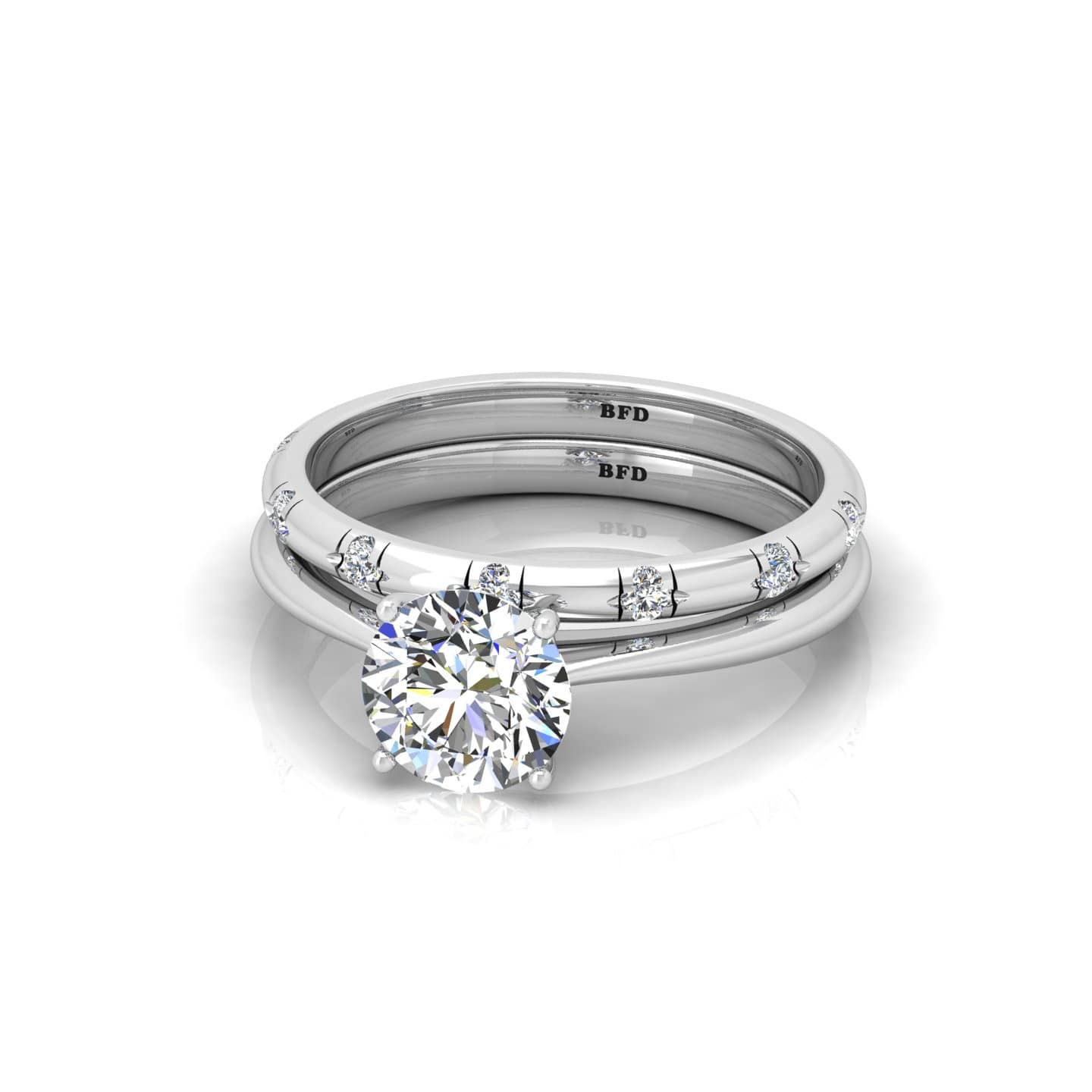 ROUND DIAMOND ENGAGEMENT WITH MATCHING WEDDING RING