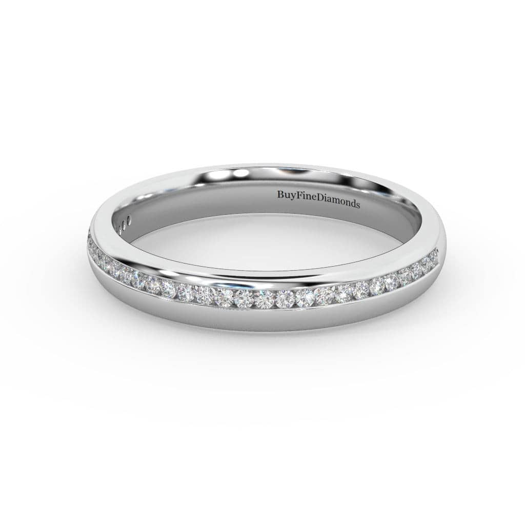 3.0MM NATURAL ROUND DIAMOND WEDDING BAND RING FOR HER - 0.20 CARAT