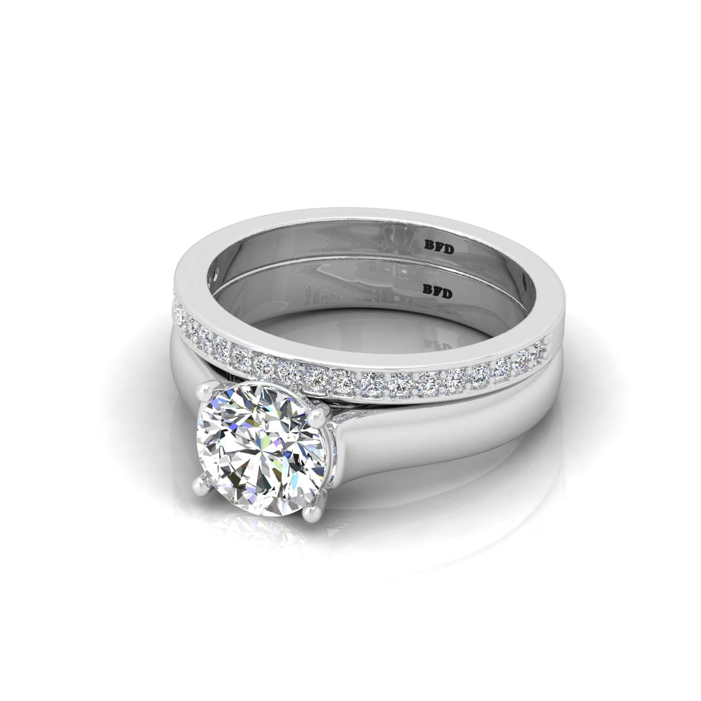 Round Diamond Bridal Set Engagement Ring