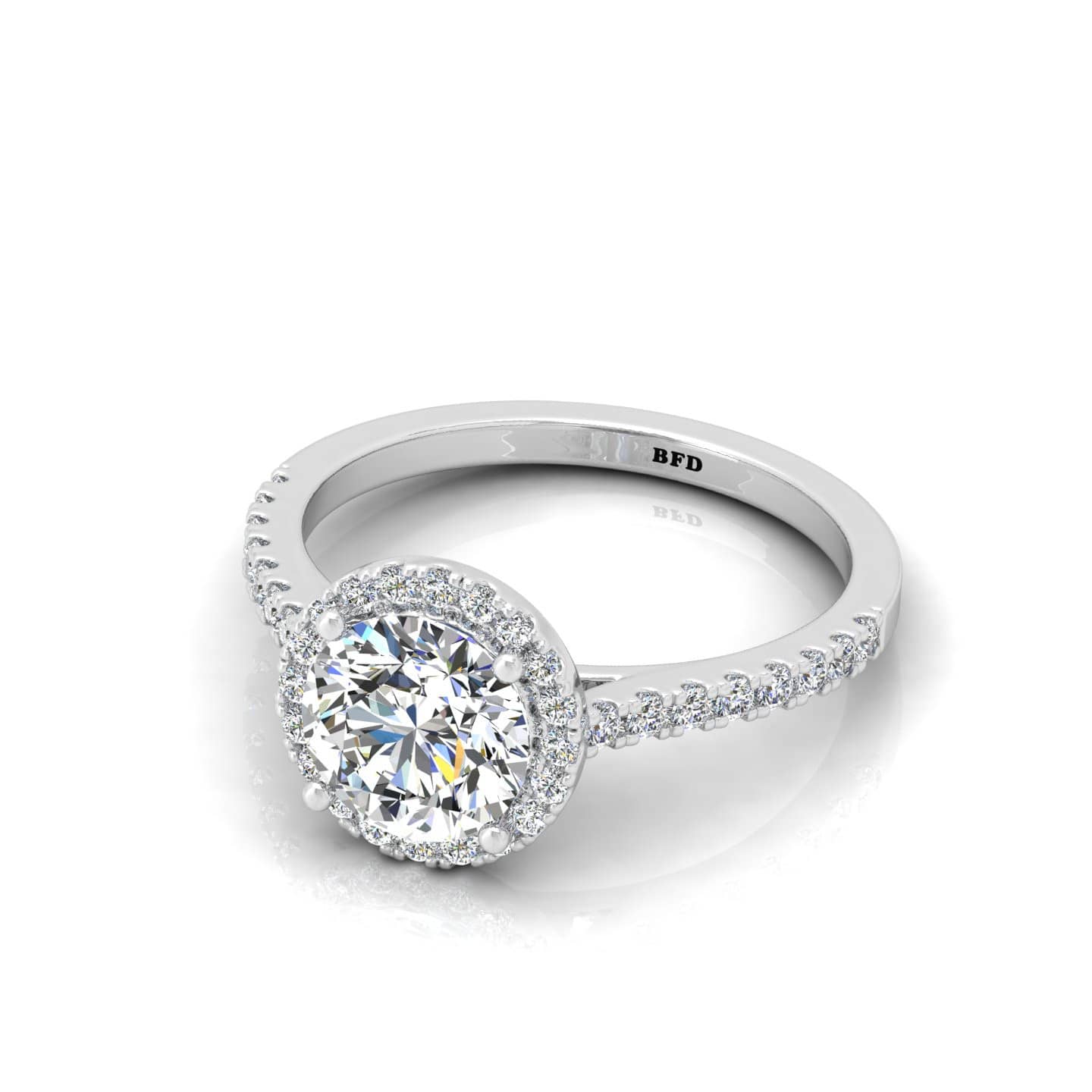Round Diamond Halo Engagement Ring