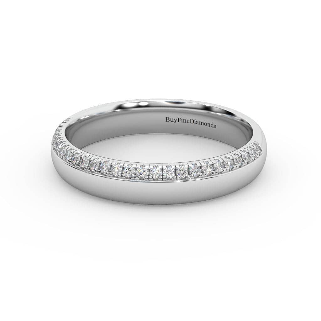 3.5MM MICRO PAVE SET NATURAL ROUND DIAMOND WEDDING RING FOR WOMEN - 0.20 CARAT