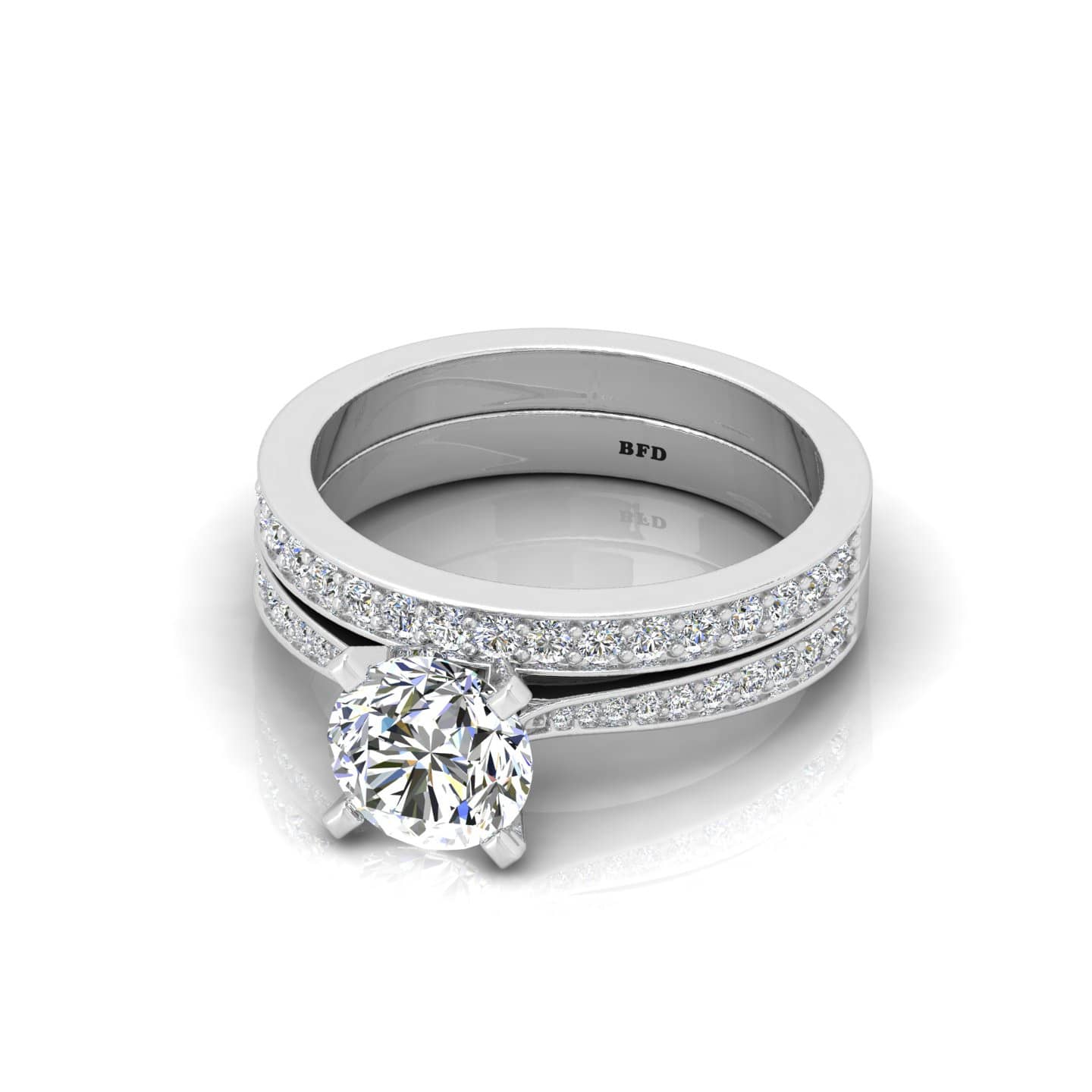 Round Diamond Engagement Ring With Matching Wedding Band