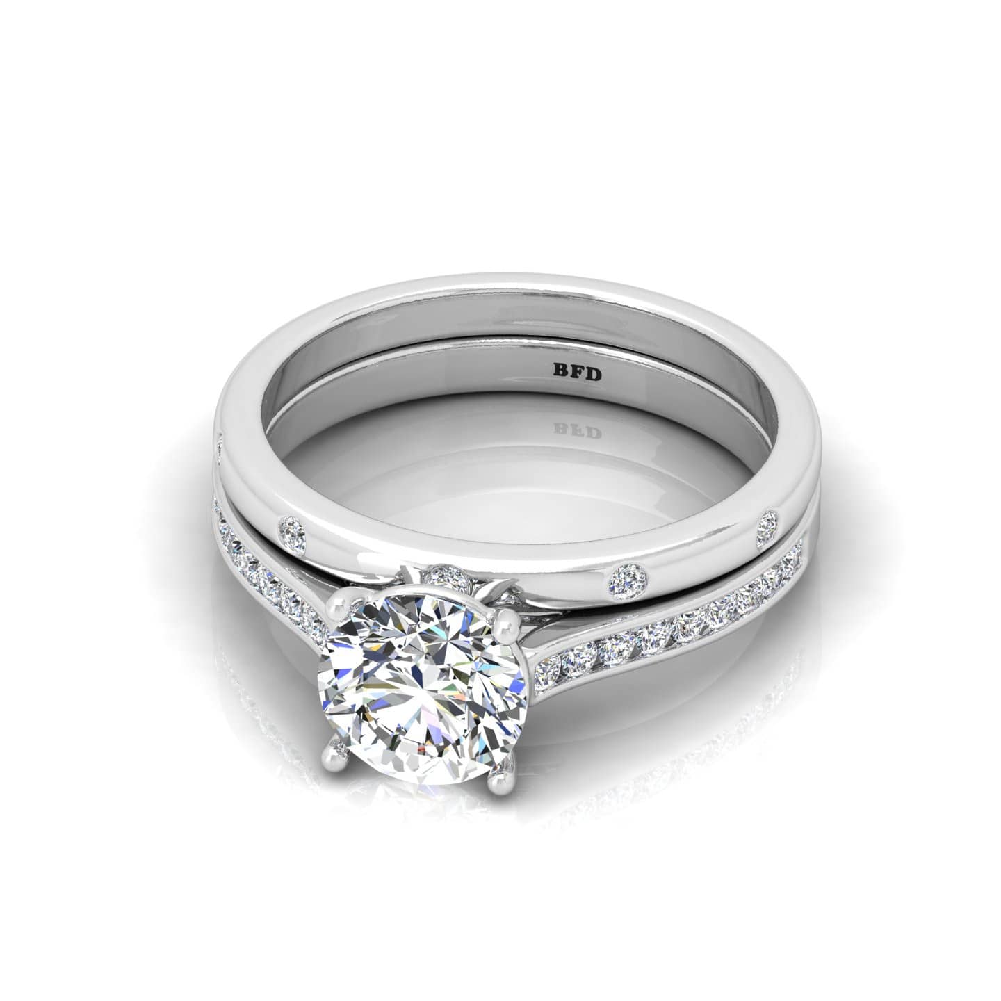 Round Diamond Classic Engagement Ring With Matching Band