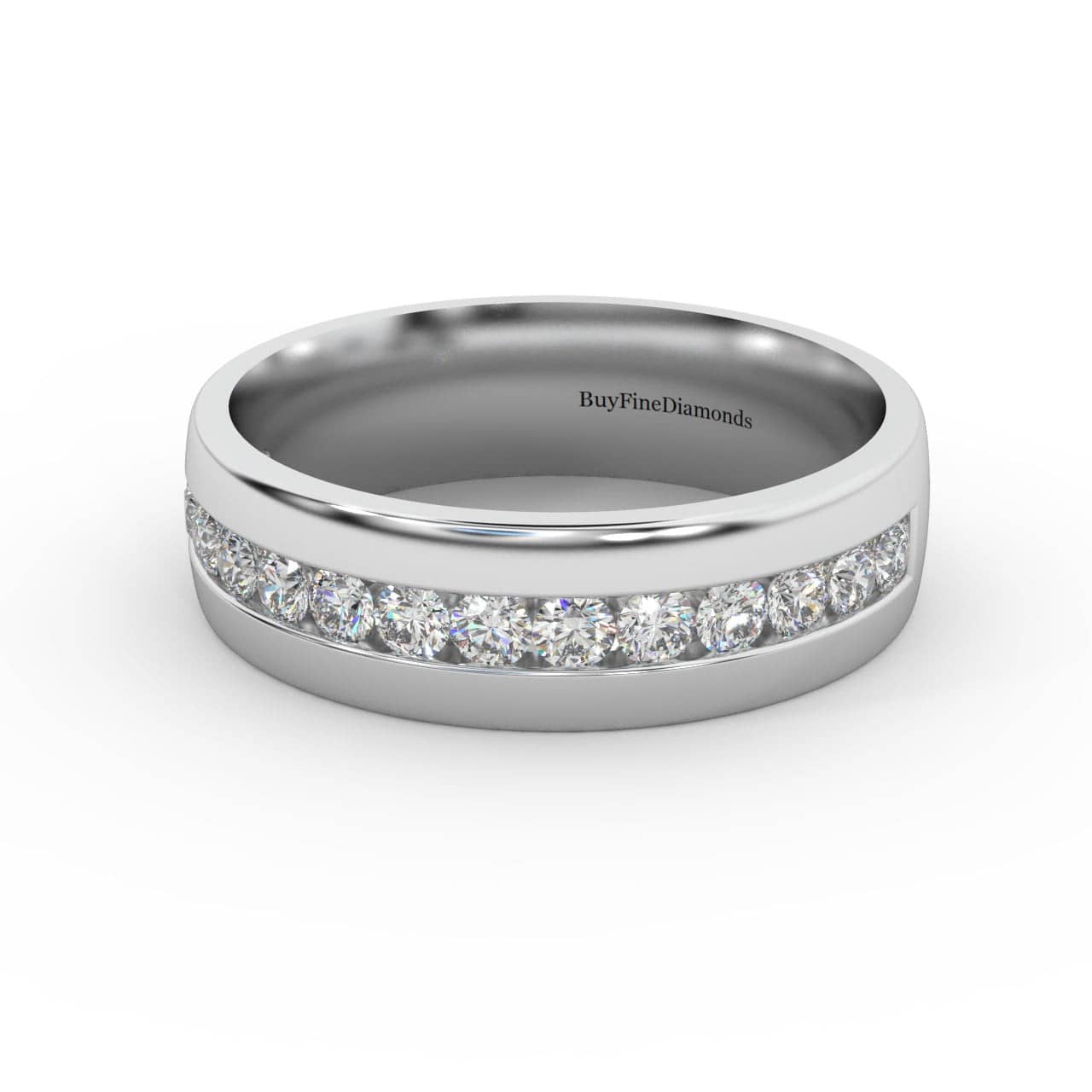 6.0MM NATURAL ROUND DIAMOND CHANNEL SET WEDDING RING - 0.70 CARAT