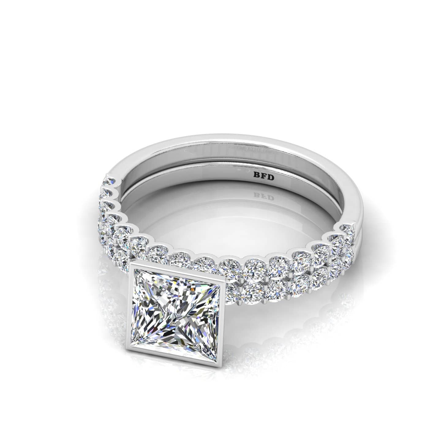 Bridal Set Princess Diamond Engagement Ring