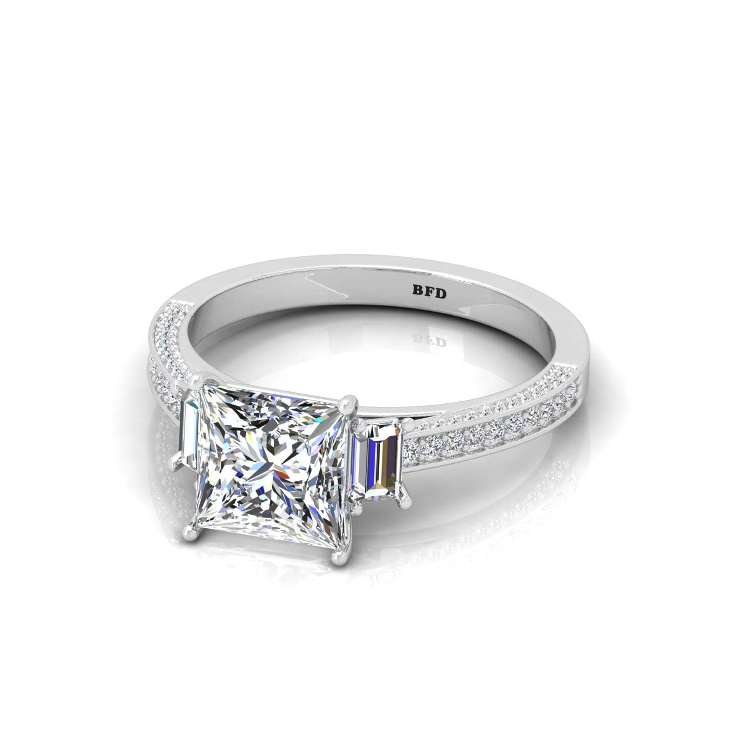 Classic Princess Diamond Designer Engagement Ring