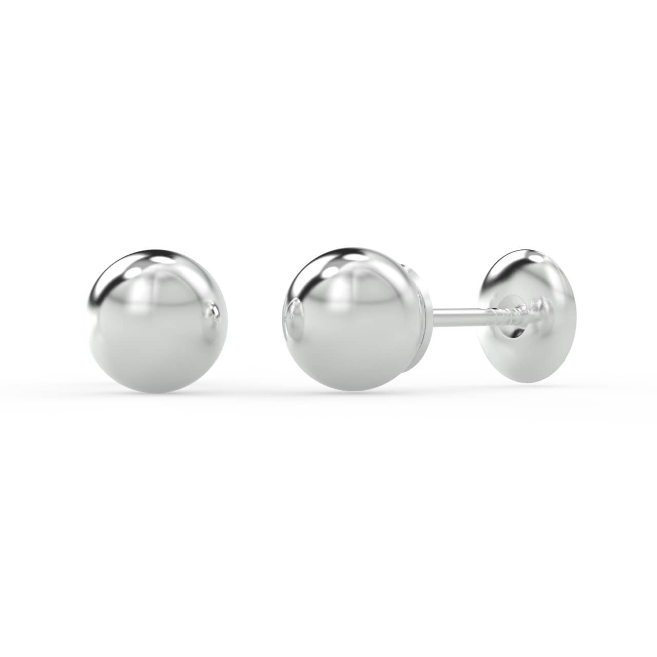 18k Yellow Gold Ball Stud Earrings For Women's
