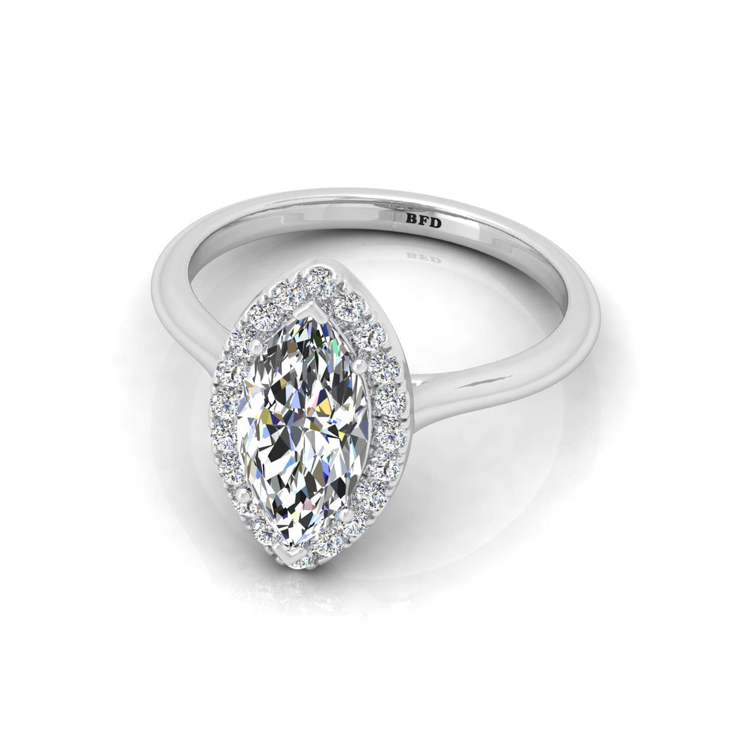 Classic Marquise Diamond Halo Engagement Ring