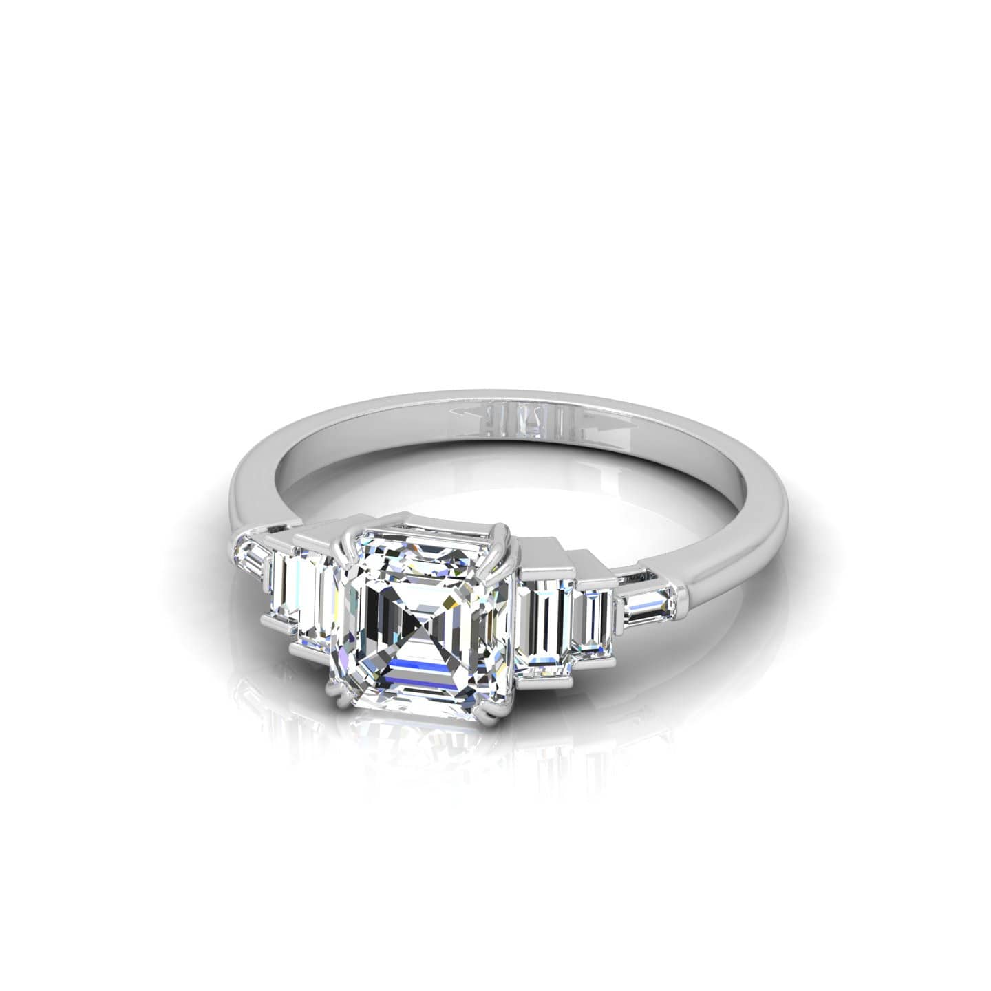 Asscher Cut Diamond Vintage Engagement Ring