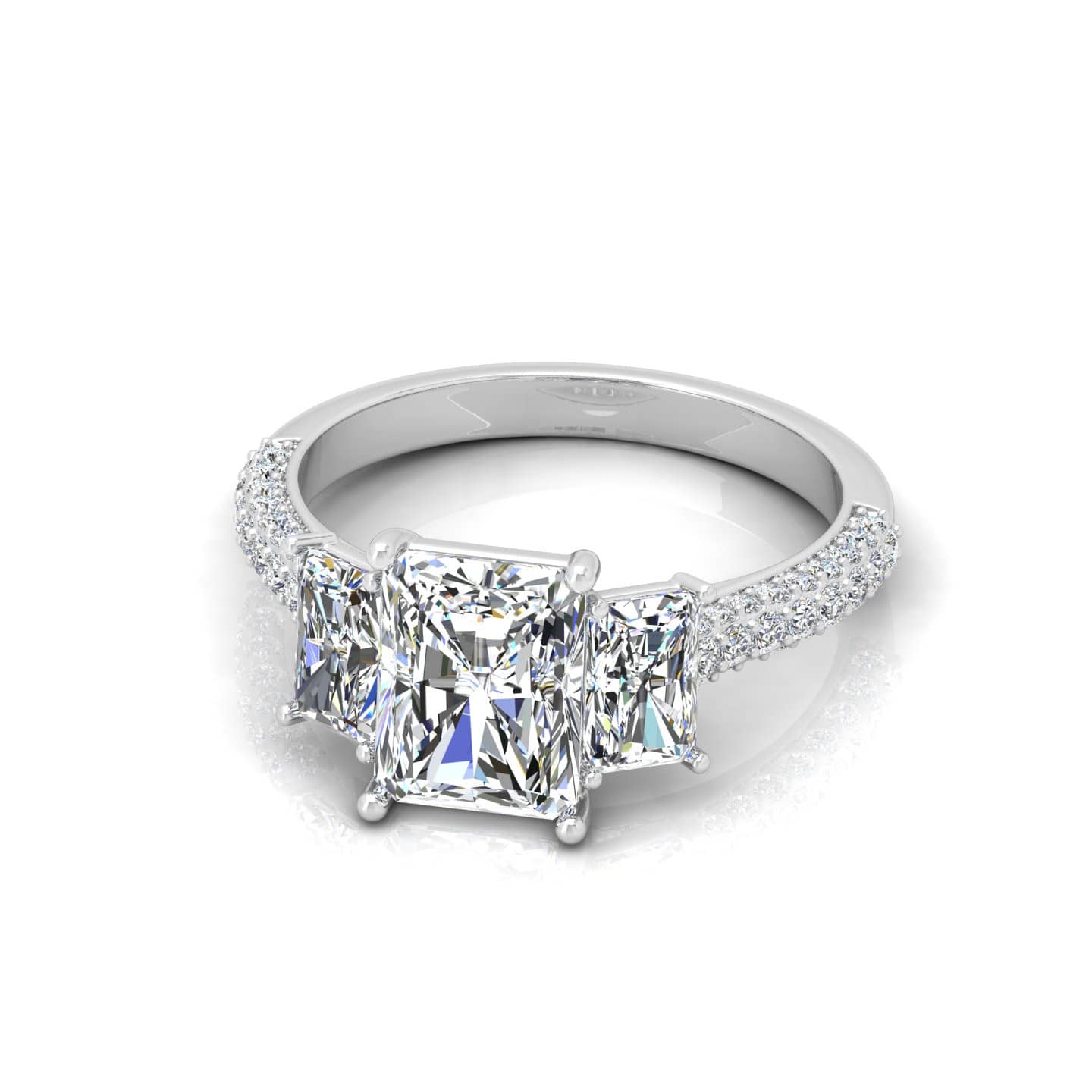 Radiant Cut Diamond Designer Engagement Ring