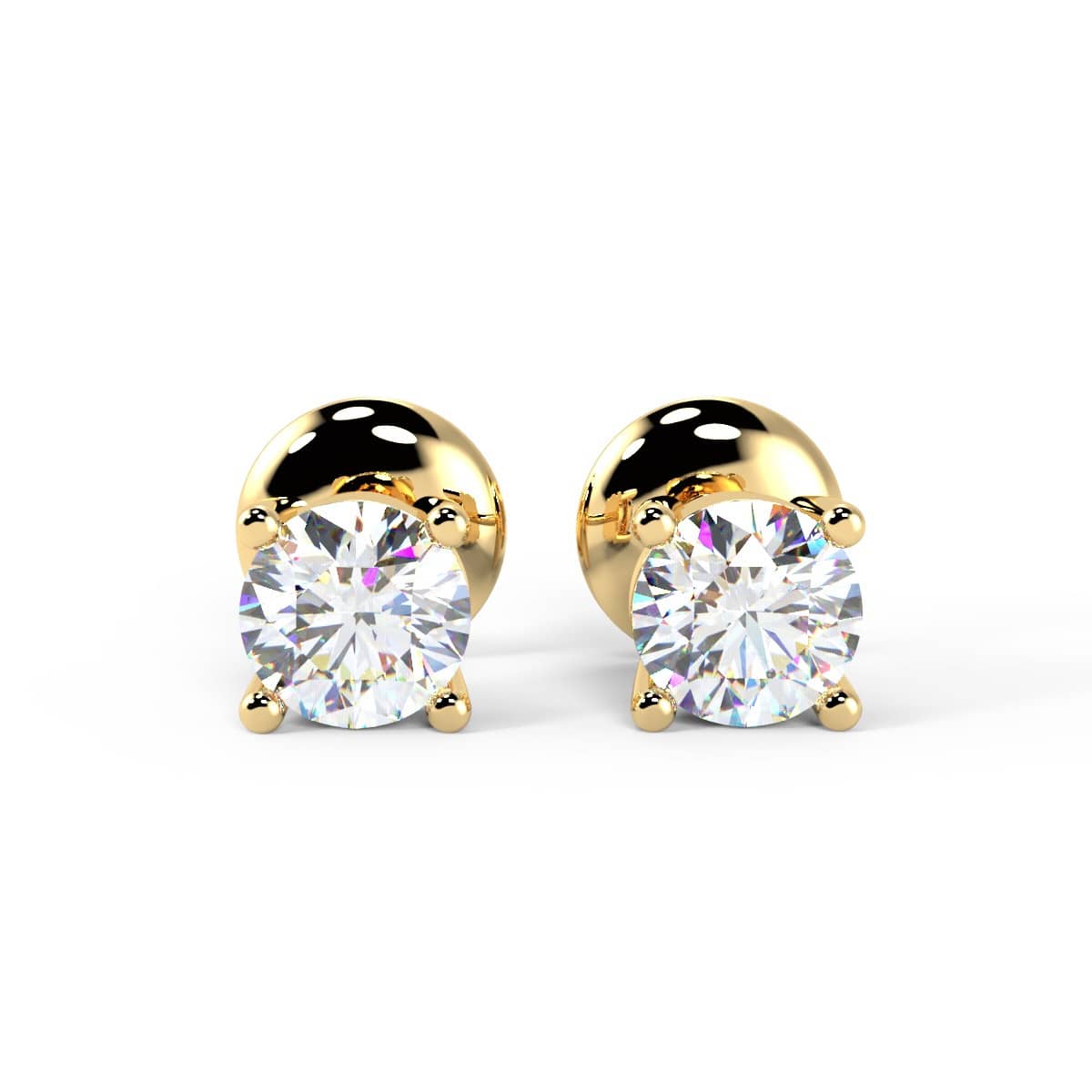 New Year Sale...! 18k Yellow Gold 0.80 Ct Round Diamond Stud Earrings