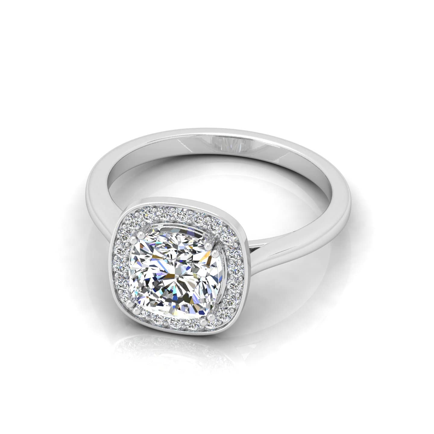 Cushion Diamond Halo Engagement Ring