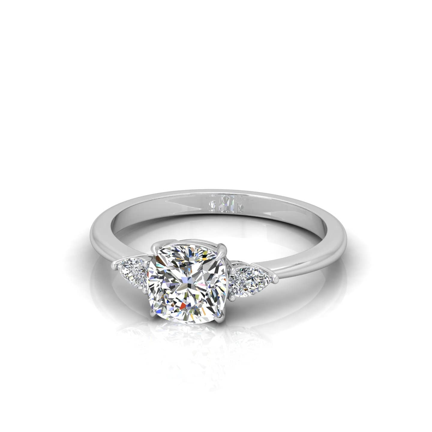 Classic Cushion Diamond Three Stone Engagement Ring